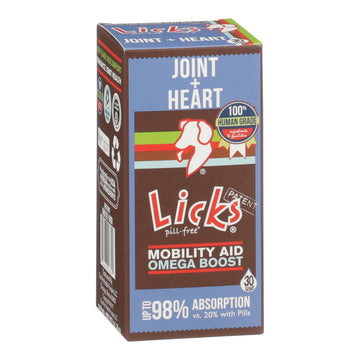 Licks Pill-Free Dog Joint and Heart - Glucosamine & Omega 3 Fish Oil Supplement for Dogs - Inflammation Supplements for Joint Support - Gel Packets - 30 Use Licks Pill FreeAu supplements