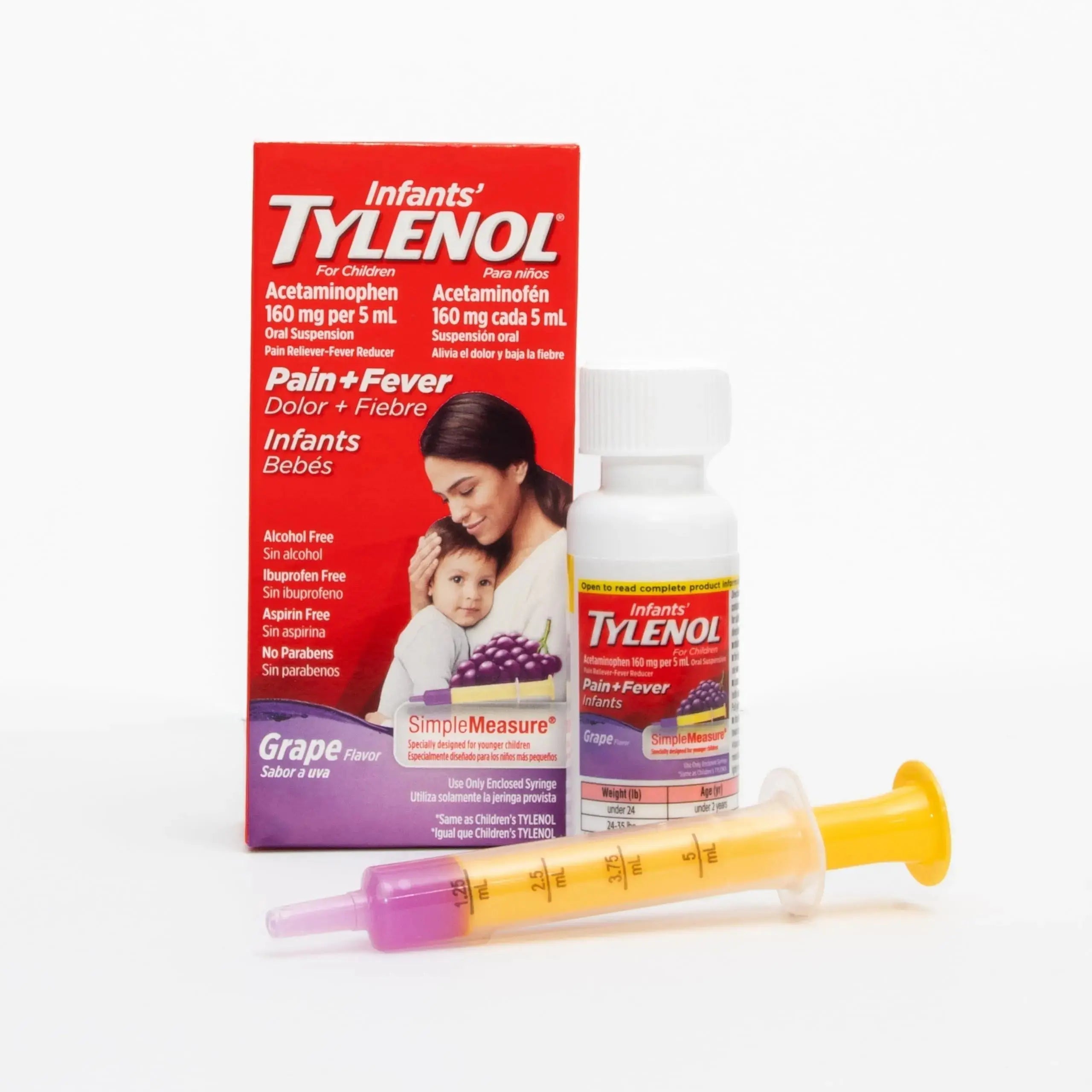 Infants' Tylenol Oral Suspension Liquid Medicine with Acetaminophen, Baby Fever Reducer & Pain Reliever for Minor Aches & Pains, Sore Throat, Headache & Toothache, Grape Flavor, 1 fl. oz TylenolAu supplements