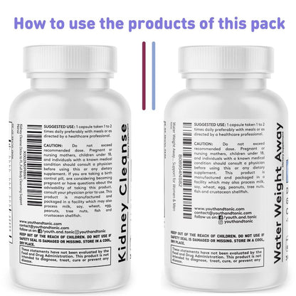 Youth & Tonic Daily Water Retention Pills for Kidney Cleanse Swelling and Excess Body Fluid Youth & TonicUS supplements