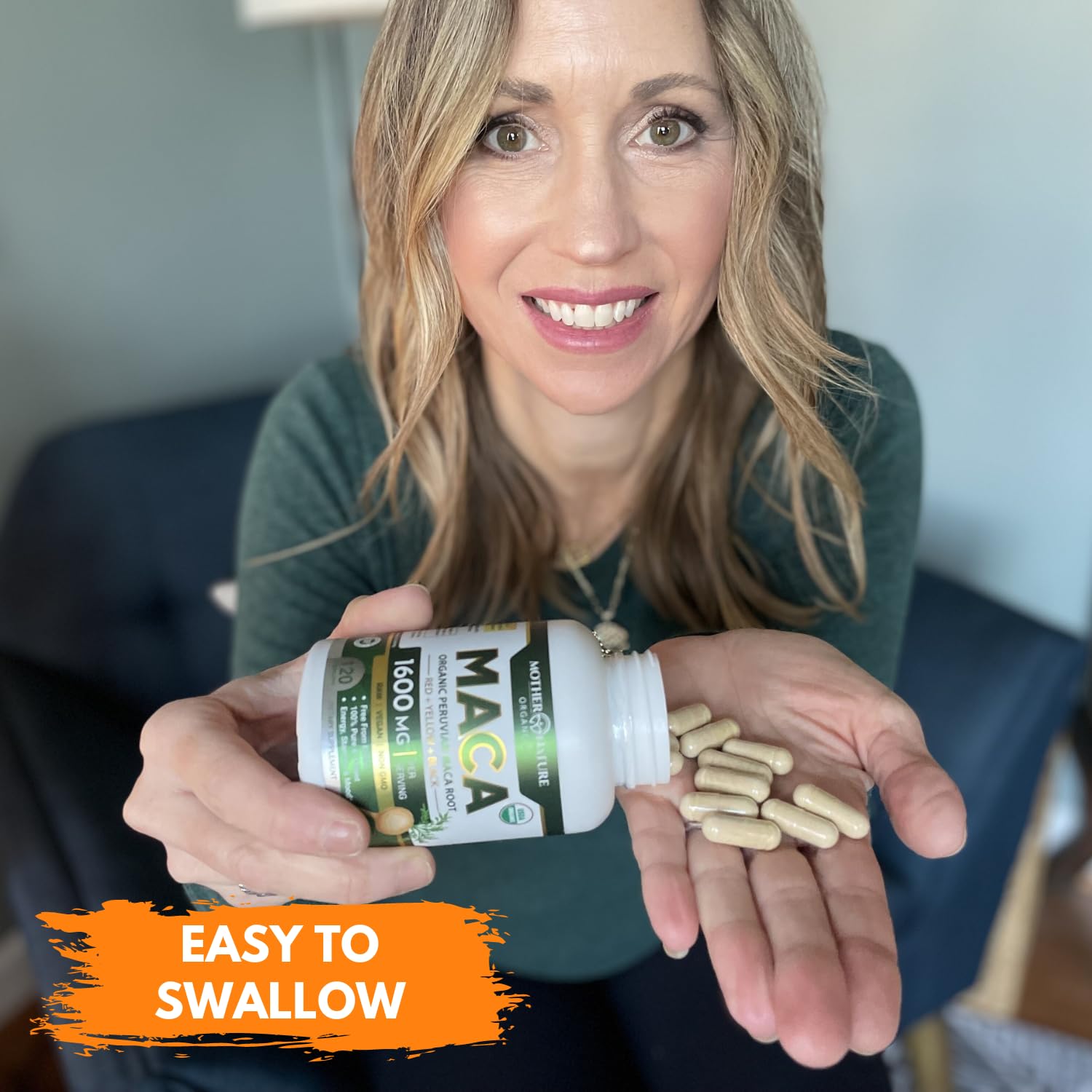 Mother Nature Organic Maca Root Capsules – 1600mg, 120 Vegan Capsules – Non GMO Peruvian Yellow, Red & Black Maca for Men & Women - Energy, Hormone, Brain & Weight Well-Being Mother Nature Organics Superfoods for Organic LivingAu supplements
