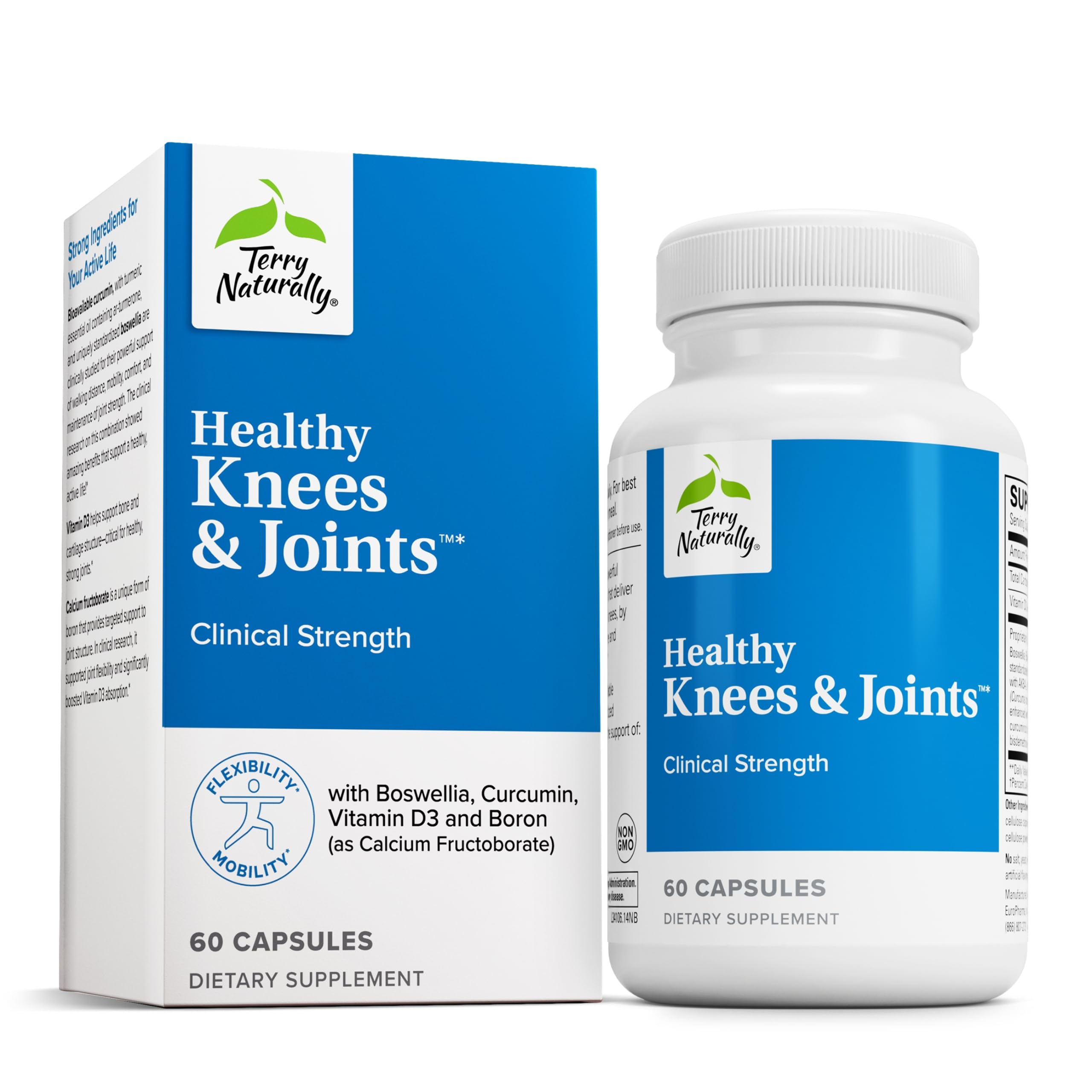 Terry Naturally Healthy Knees & Joints - Dietary Supplement to Support Bone Health & Joint Flexibility - Healthy Knee & Hip Aid with Calcium Fructoborate - 60 Capsules Terry NaturallyAu supplements