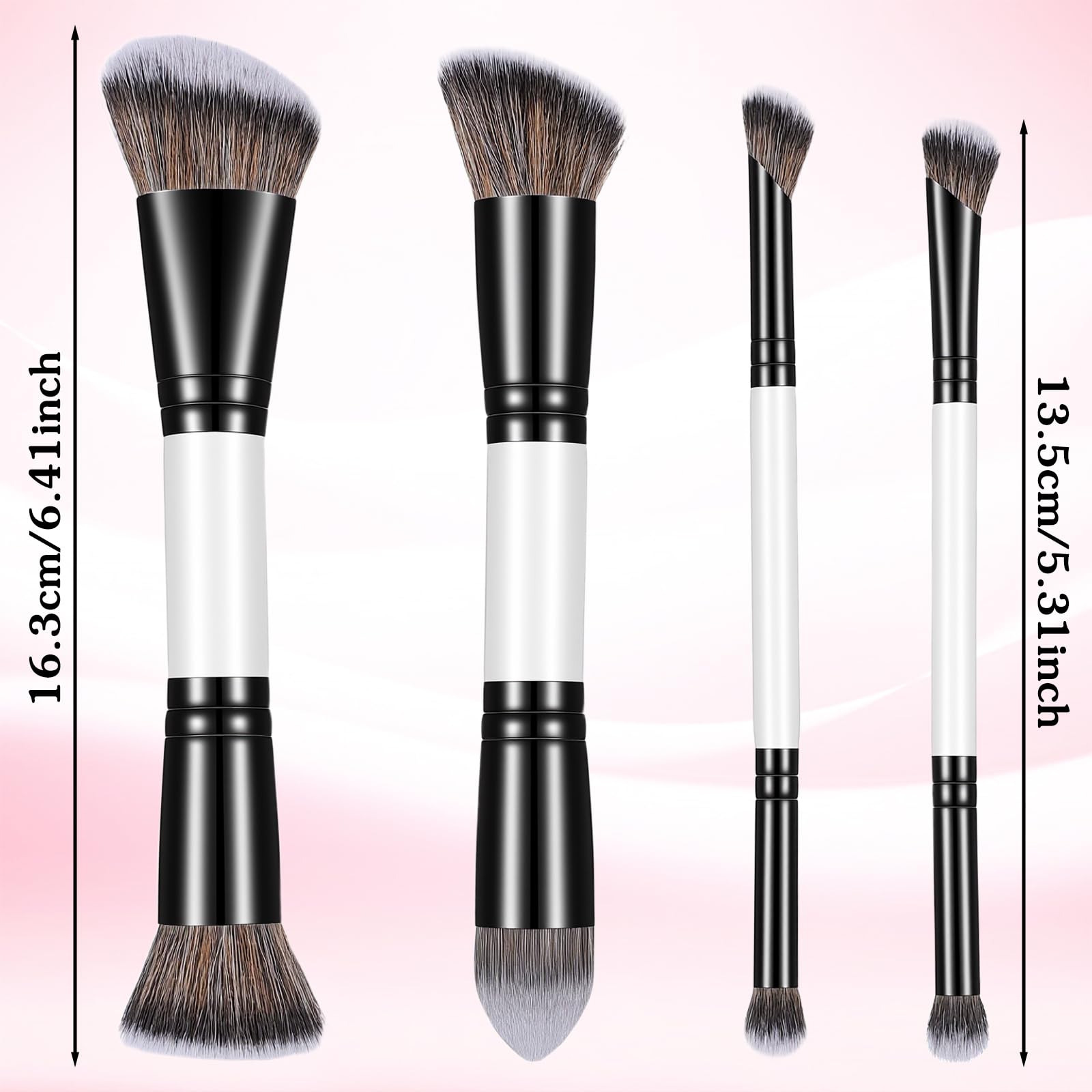 KFHENSOM 4PCS Foundation Contour Conceal Brush Set Dual-Ended Makeup Brushes Set Professional Powder Blush Concealer Eyeshadow Kabuki Foundation Brush Kit for Liquid Loose Powder Cream KFHENSOMRAu supplements