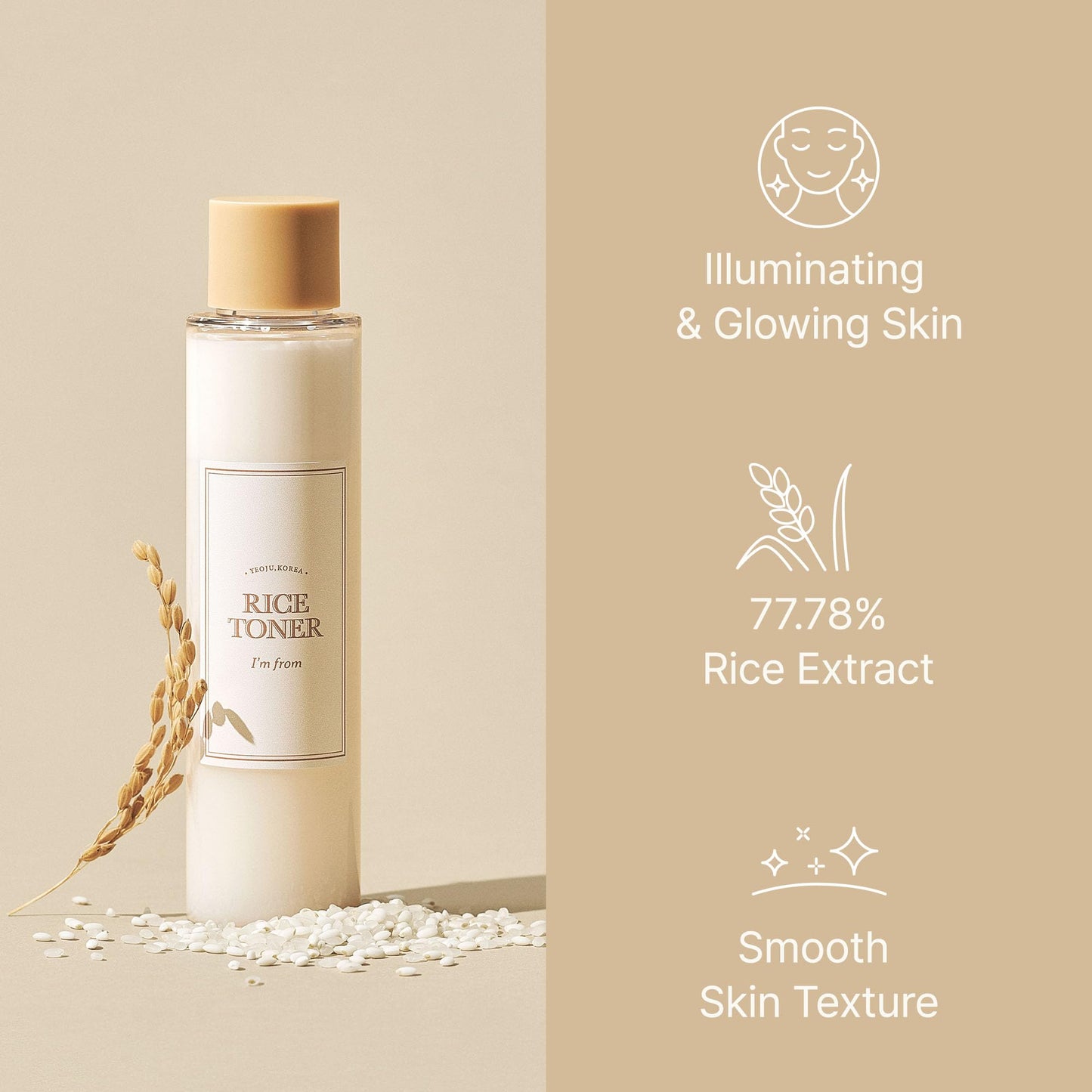 I'm From Rice Toner, 77.78% Rice Extract from Korea, Glow Essence with Niacinamide I'm fromUS supplements