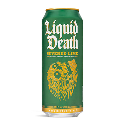 Liquid Death Flavored Sparkling Water with Agave, Severed Lime, 16.9 oz Tallboys (12-Pack) Liquid DeathUS supplements