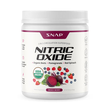Snap Supplements Organic Beet Root Powder Nitric Oxide Supplement for Men & Women, Red Spinach & Pomegranate, Supports Healthy Energy & Blood Pressure Already in Normal Range, 30 Servings, Mixed Berry Snap SupplementsAu supplements