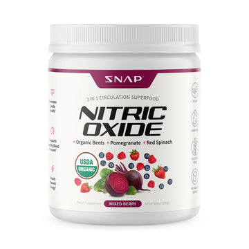 Snap Supplements Organic Beet Root Powder Nitric Oxide Supplement for Men & Women, Red Spinach & Pomegranate, Supports Healthy Energy & Blood Pressure Already in Normal Range, 30 Servings, Mixed Berry Snap SupplementsAu supplements