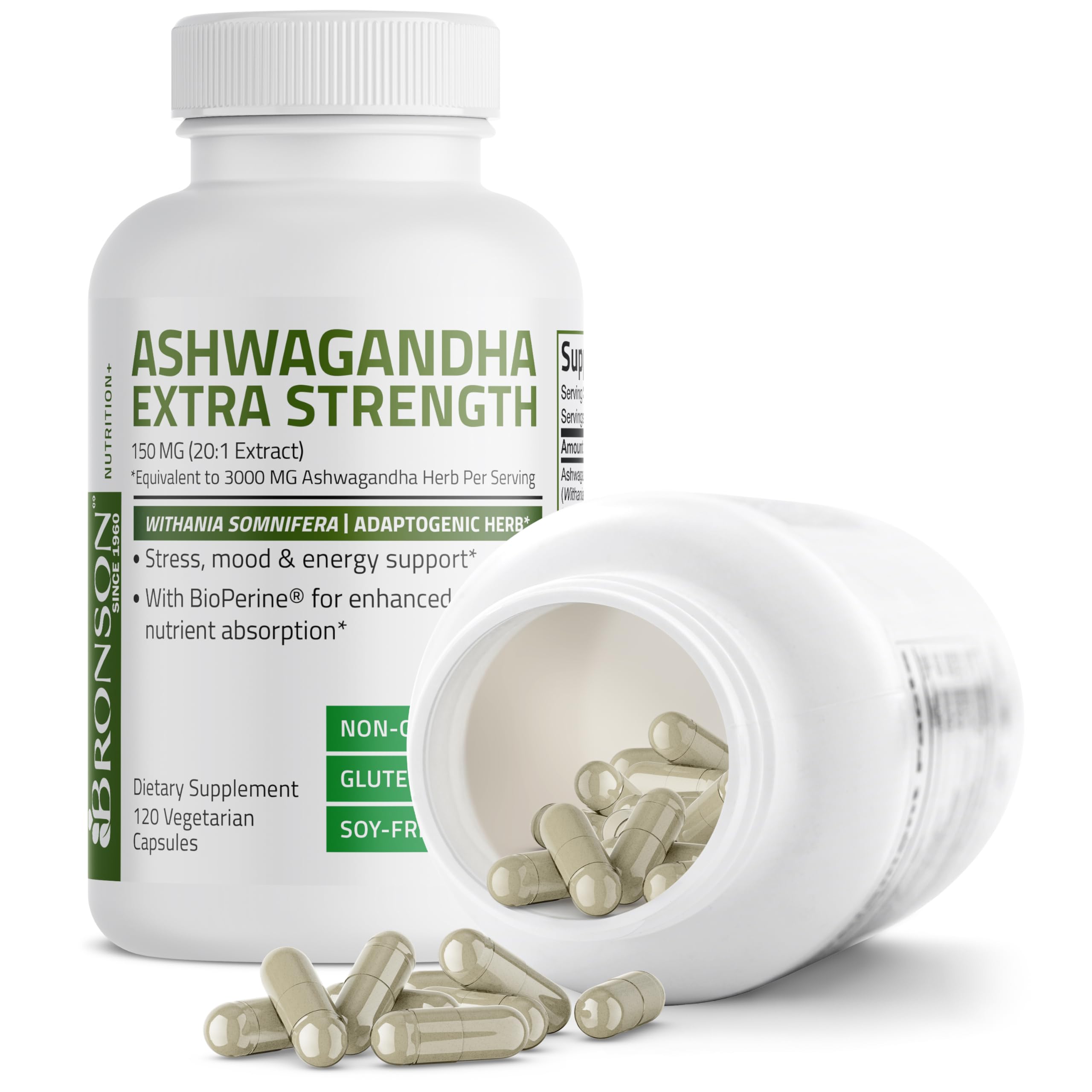 Bronson Ashwagandha Extra Strength Stress & Mood Support with BioPerine BronsonAu supplements