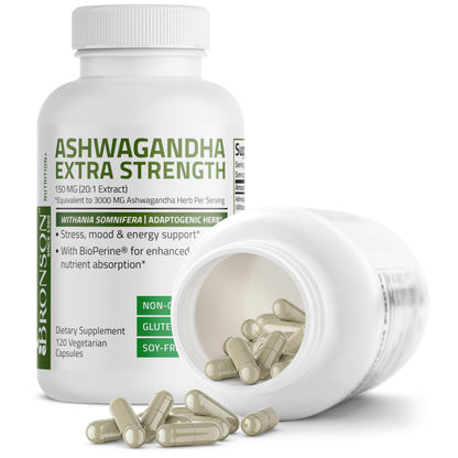 Bronson Ashwagandha Extra Strength Stress & Mood Support with BioPerine BronsonUS supplements