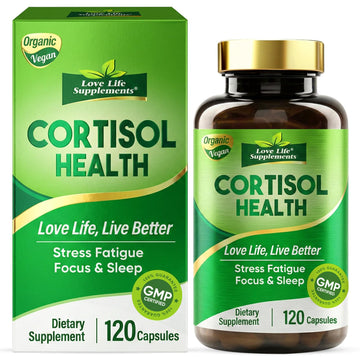 Cortisol Supplements for Women/Men, Advanced Stress & Cortisol Support with Ashwagandha & Rhodiola Rosea, Promotes Relaxation, Mood, Focus, and Restful Sleep for Men and Women, 120 Capsules Love Life SupplementsAu supplements