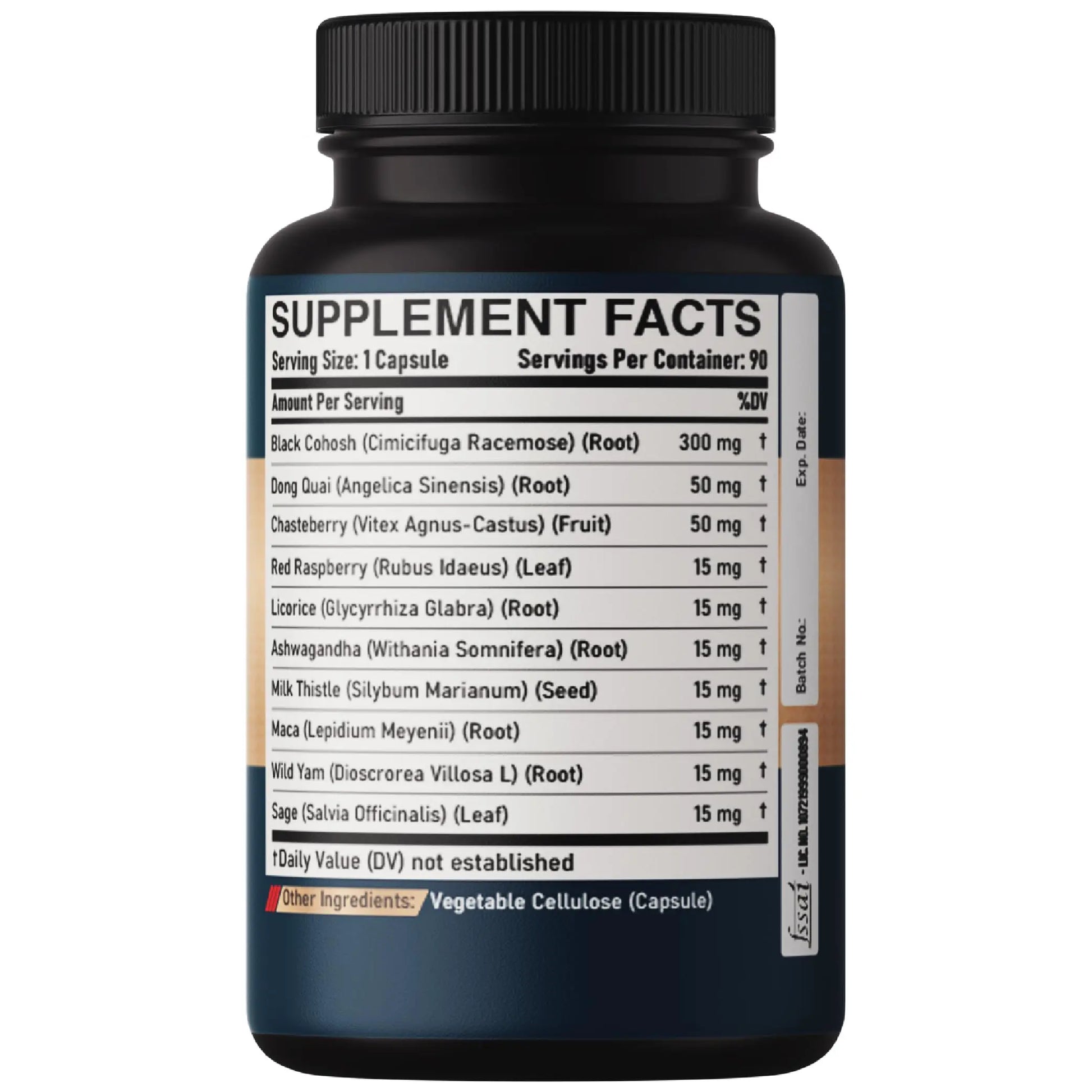 DEDICAD Black Cohosh Supplement - 3 Months for Menopause & Immune Health - Blend of 12 Potent Herb Includes Dong Quai, Chasteberry, Wild Yam, Red Clover, Black Pepper & Others - 90 Vegan Capsules DEDICADnz supplements