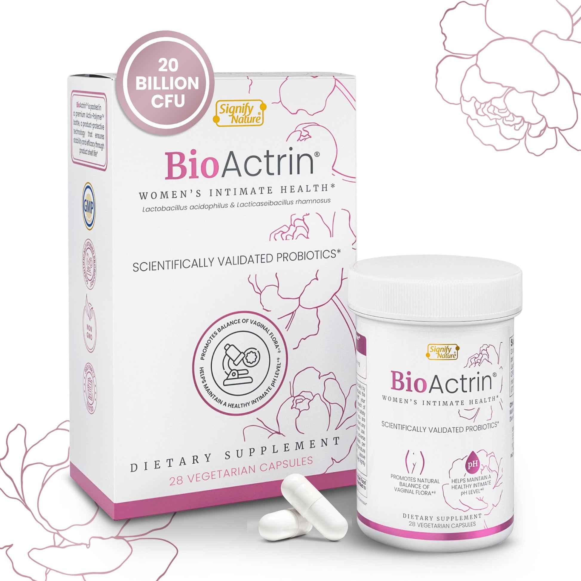 Bioactrin Vaginal Probiotics for Women - Formulated Bacterial Vaginosis Treatment, Yeast Infection SIGNIFY NATUREAu supplements
