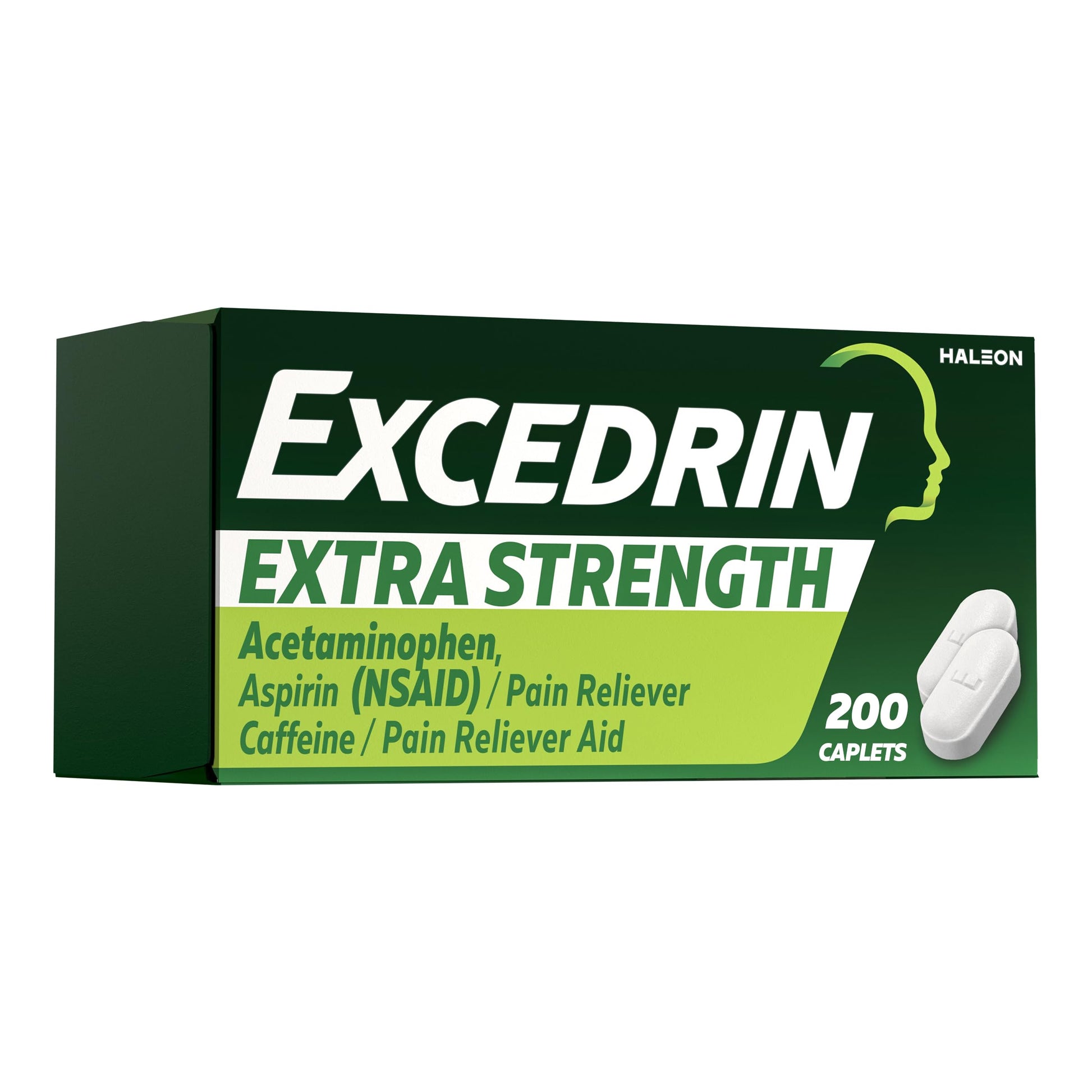 Excedrin Extra Strength Pain Relief Caplets for Headache Relief, Acetaminophen 250mg, Aspirin 250mg, Caffeine 65mg, Pain Reliever, 200 Count ExcedrinAu supplements