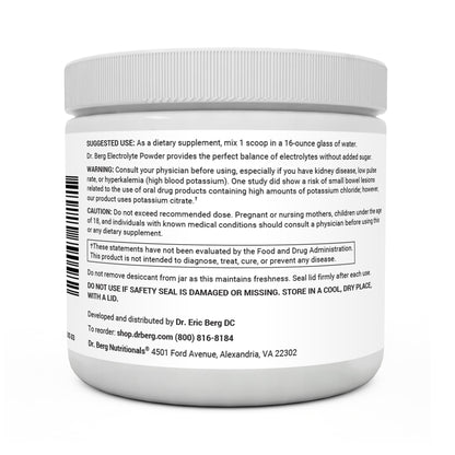 Dr. Berg Hydration Keto Electrolyte Powder - Enhanced w/ 1,000mg of Potassium Dr. Berg NutritionalsUS supplements