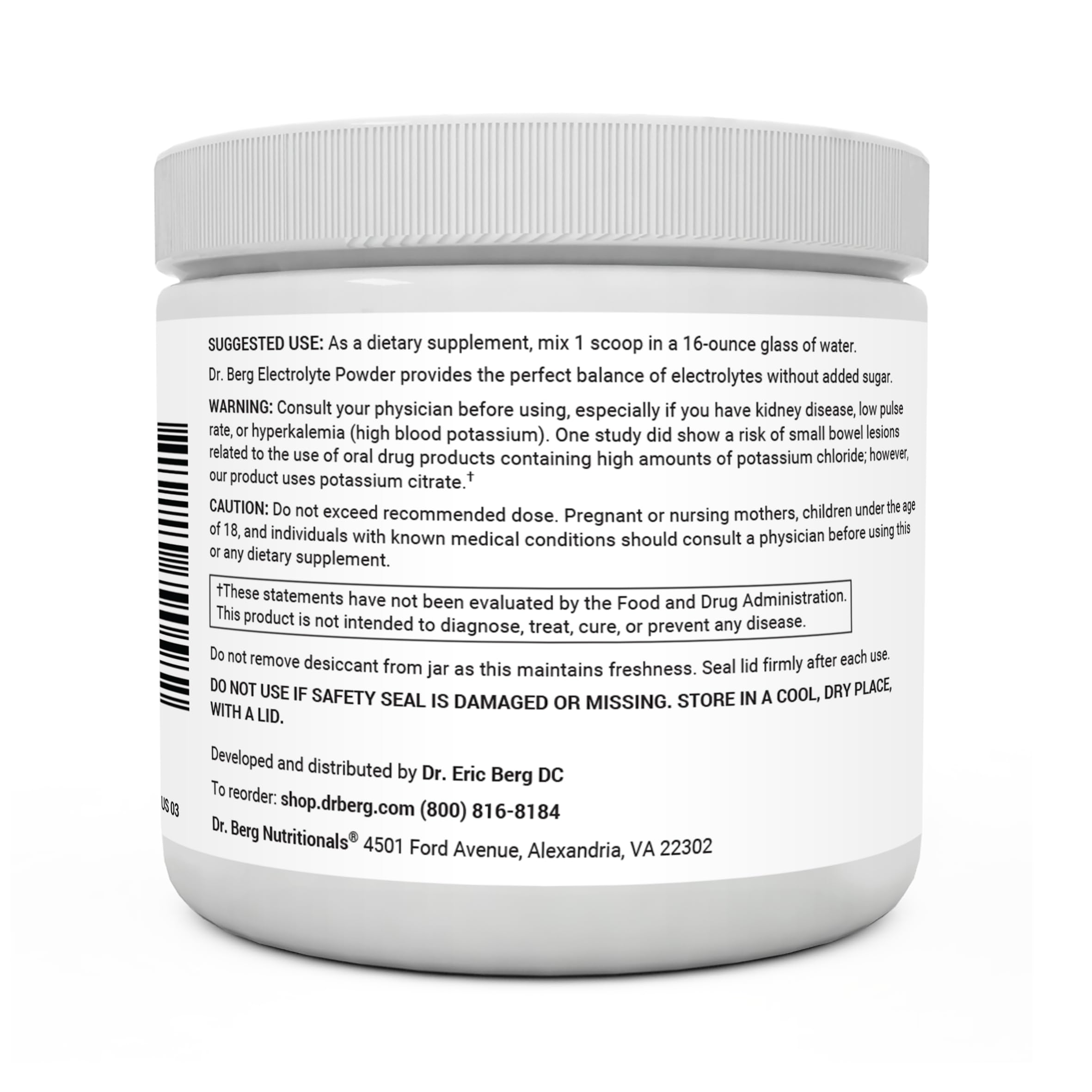 Dr. Berg Hydration Keto Electrolyte Powder - Enhanced w/ 1,000mg of Potassium Dr. Berg NutritionalsUS supplements