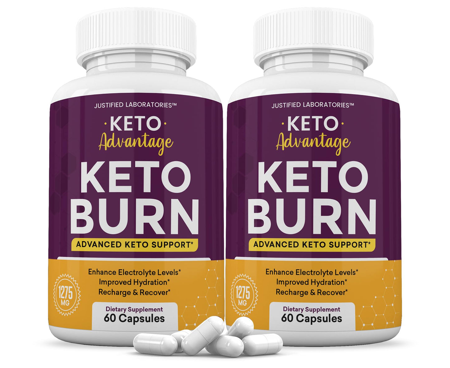 (2 Pack) Keto Advantage Keto Burn Pills 1275MG New & Improved Formula Contains Apple Justified LaboratoriesUS supplements