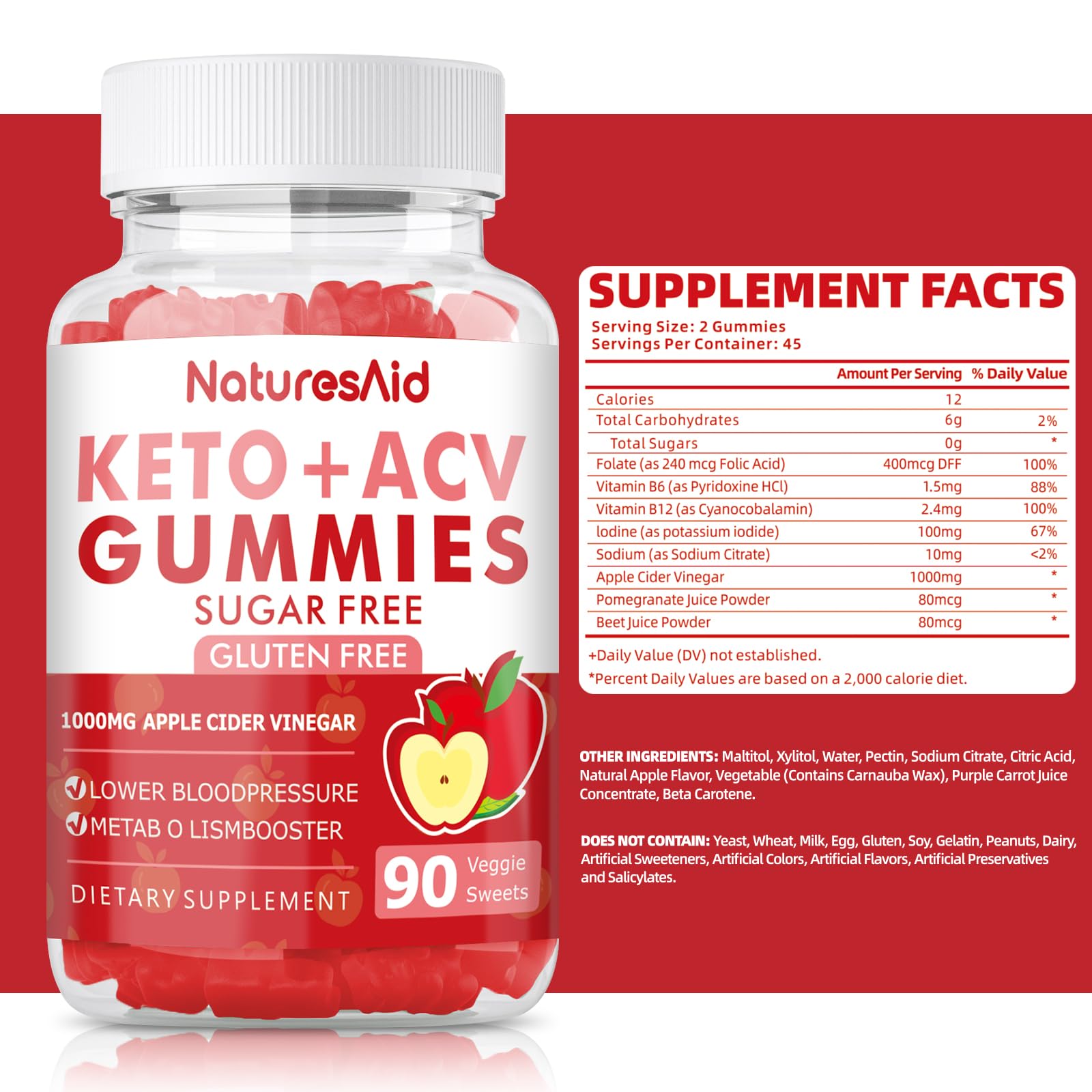 90 CT Keto Acv Gummies for Advanced Weight Loss & Belly Fat Burn - Pro Active Super Natures AidUS supplements