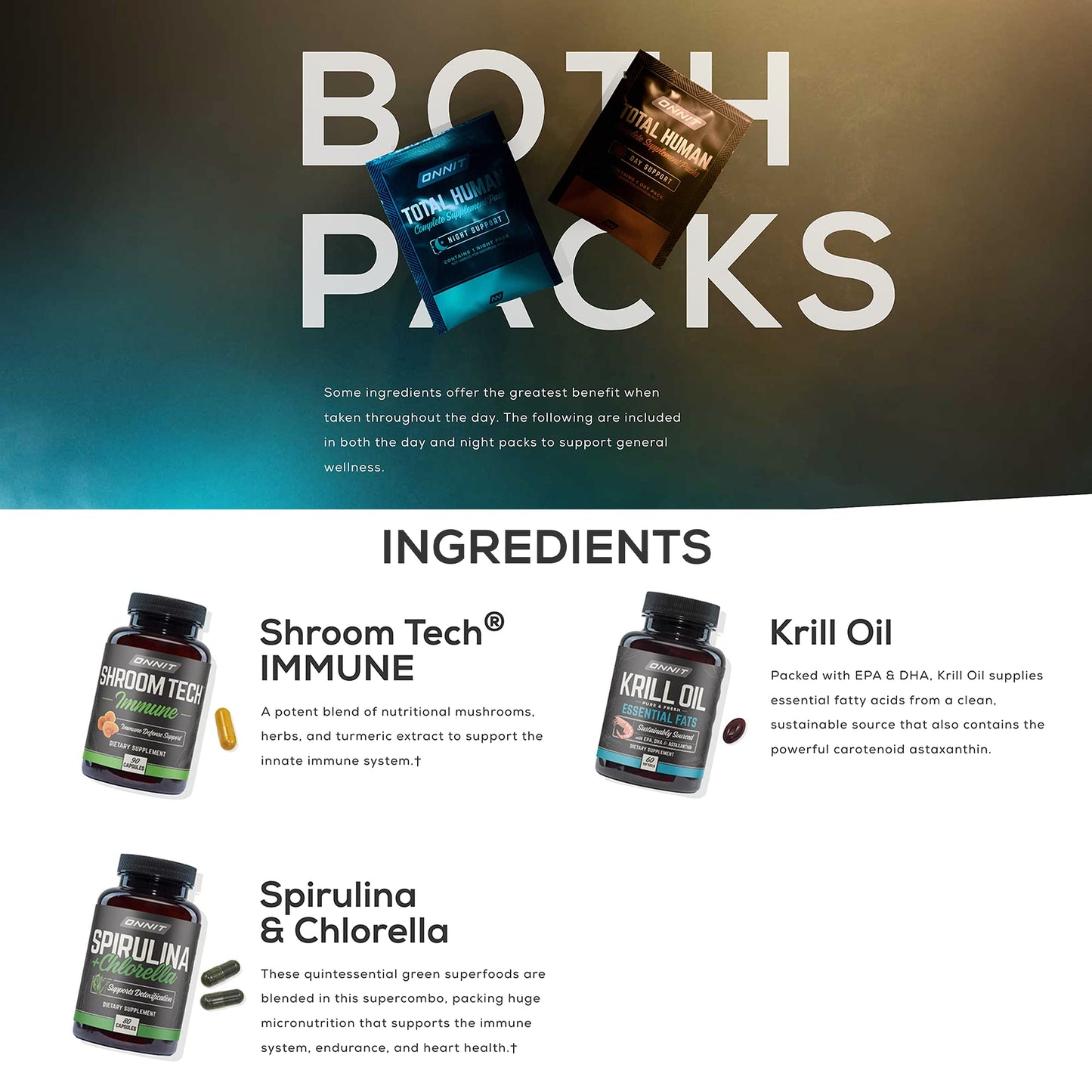 ONNIT Total Human Day and Night Vitamin Packs for Men and Women,Capsule, 30-Day ONNITUS supplements