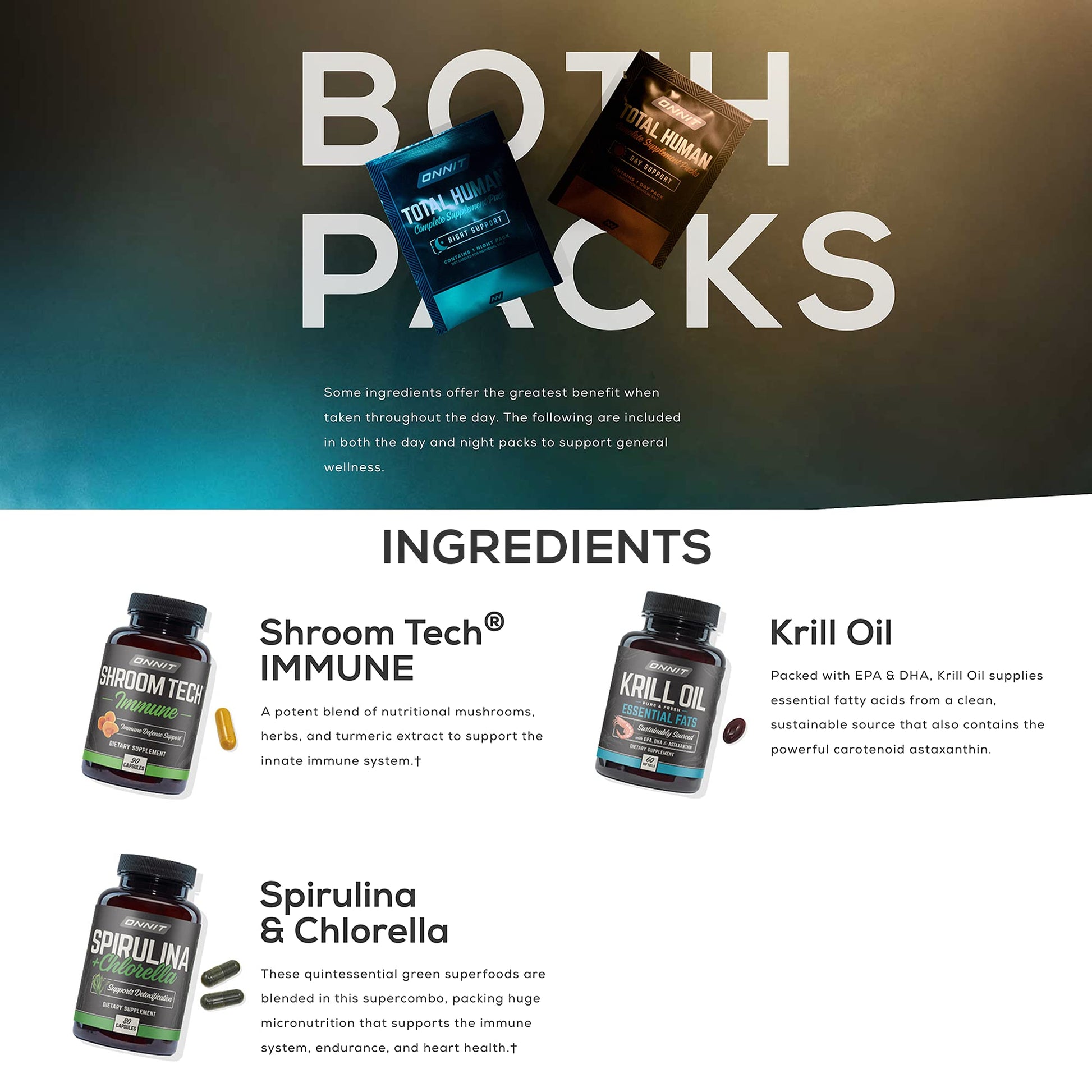 ONNIT Total Human Day and Night Vitamin Packs for Men and Women,Capsule, 30-Day ONNITUS supplements