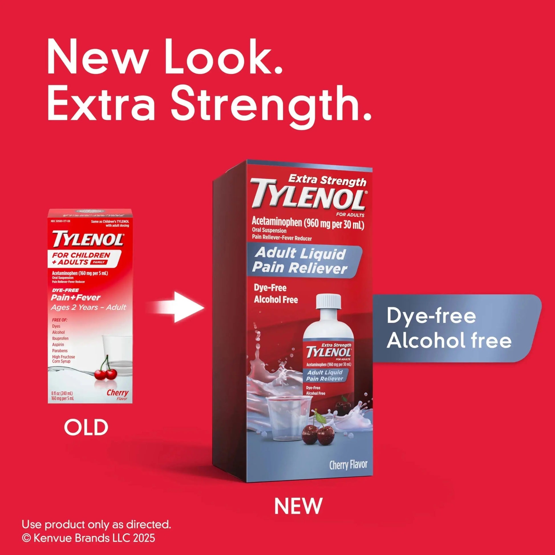 Tylenol Adult Liquid Pain Reliever and Fever Reducer, Extra Strength Liquid Acetaminophen for Fast Pain Relief for Headaches & Other Minor Pain, Cherry Flavor, Dye & Alcohol Free, 8 fl. oz TylenolAu supplements
