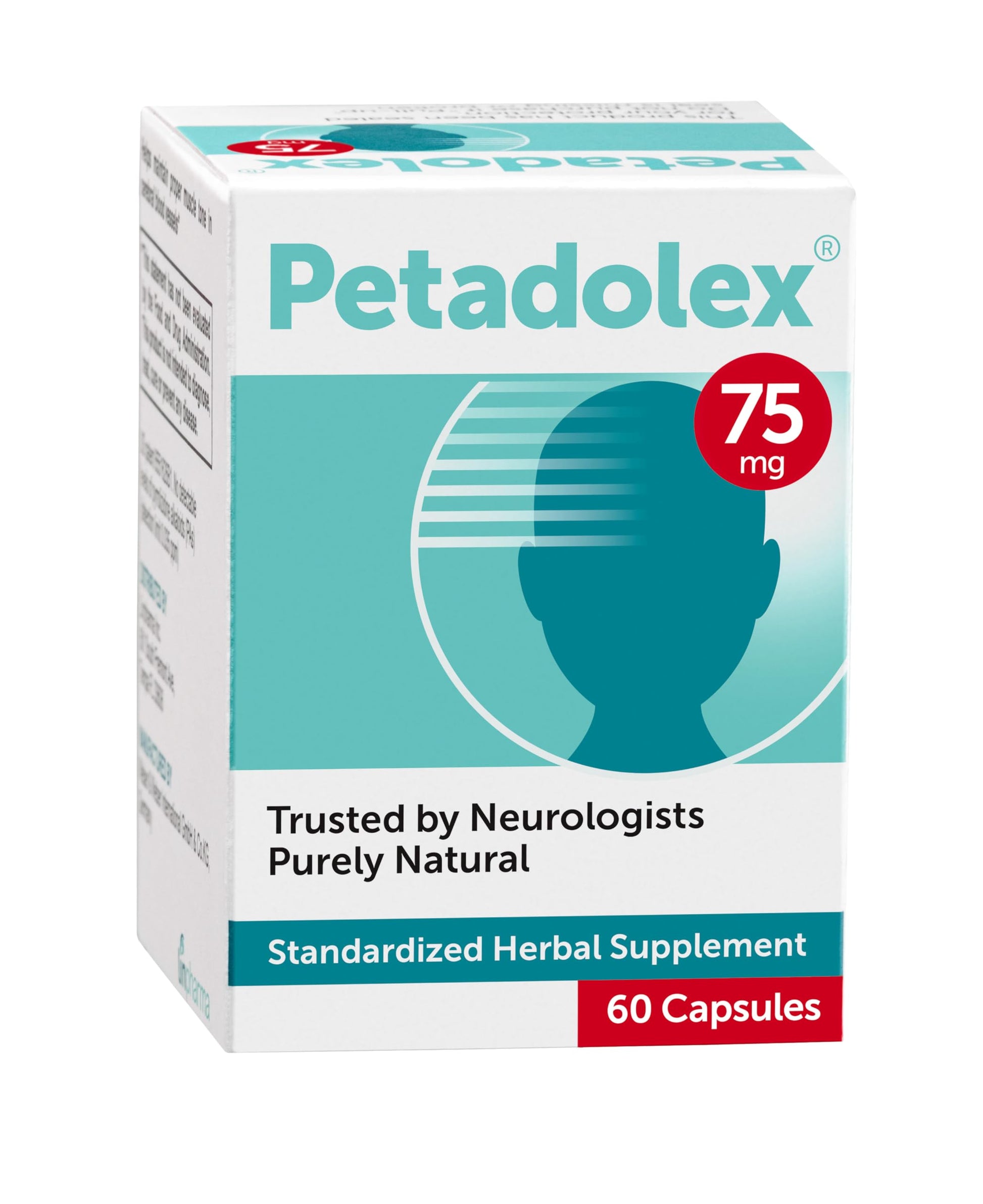 Petadolex - Migraine Relief - Patented Butterbur Root Extract, 75mg PA-Free Butterbur Extract PetadolexAu supplements