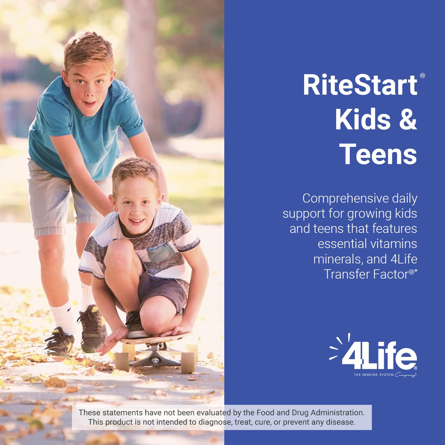 4Life RiteStart Kids and Teens- Apple, Orange Flavors, 22 Essential Vitamins, Minerals, Immune System and Brain Support Ages 2+ - 120 Chewable Tablets 4LifeAu supplements