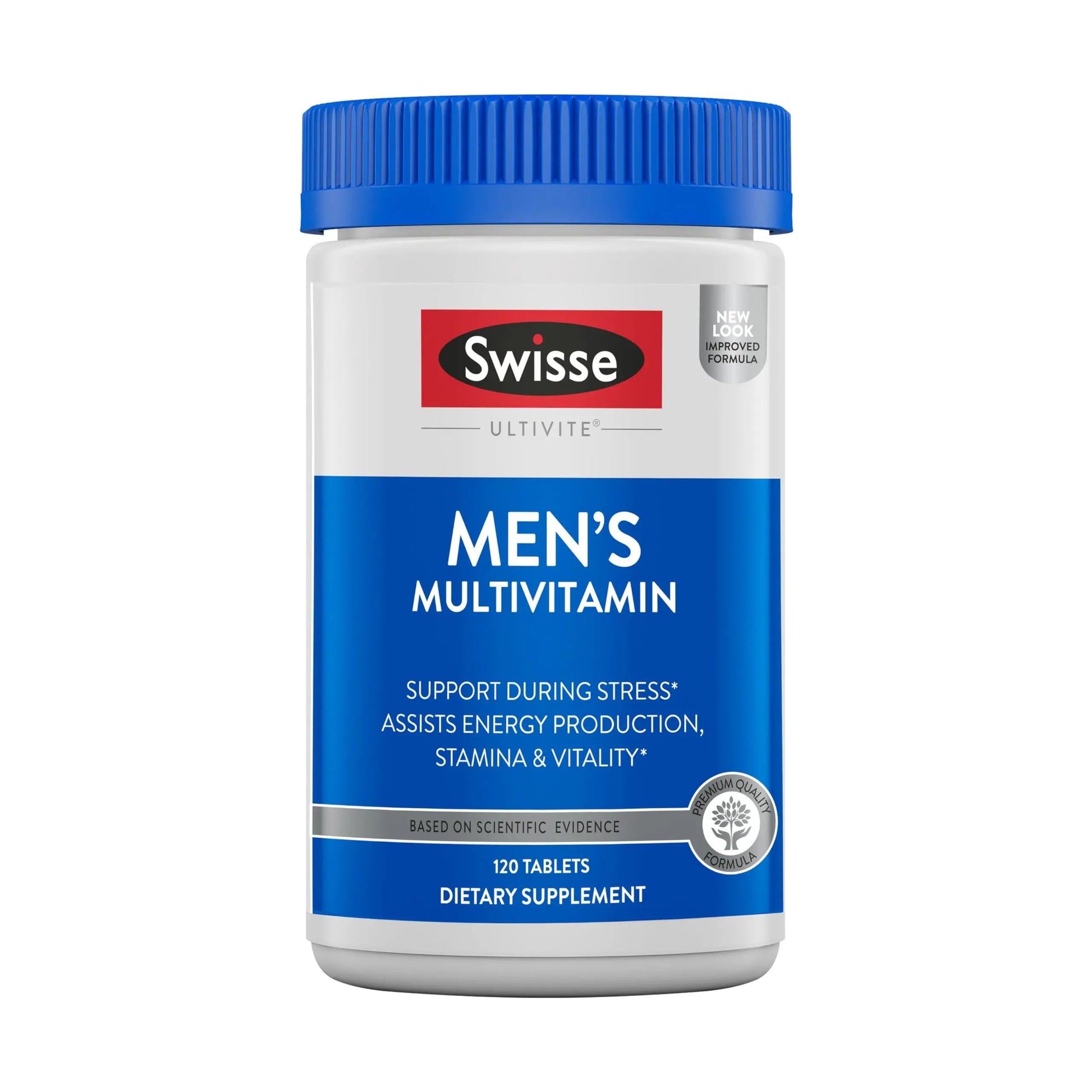 Swisse Ultivite Mens Daily Multivitamins | 50 Vitamins, Antioxidants and Minerals + Adaptogens | Energy, Stress & Immune Support | Mens Vitamins | 120 Tablets SwisseAu supplements