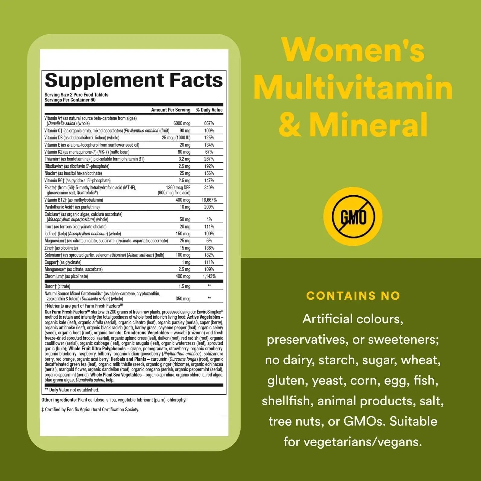Natural Factors Whole Earth & Sea Women's Multivitamin & Mineral, Whole Food Supplement, Vegan, 120 Tablets Natural FactorsAu supplements