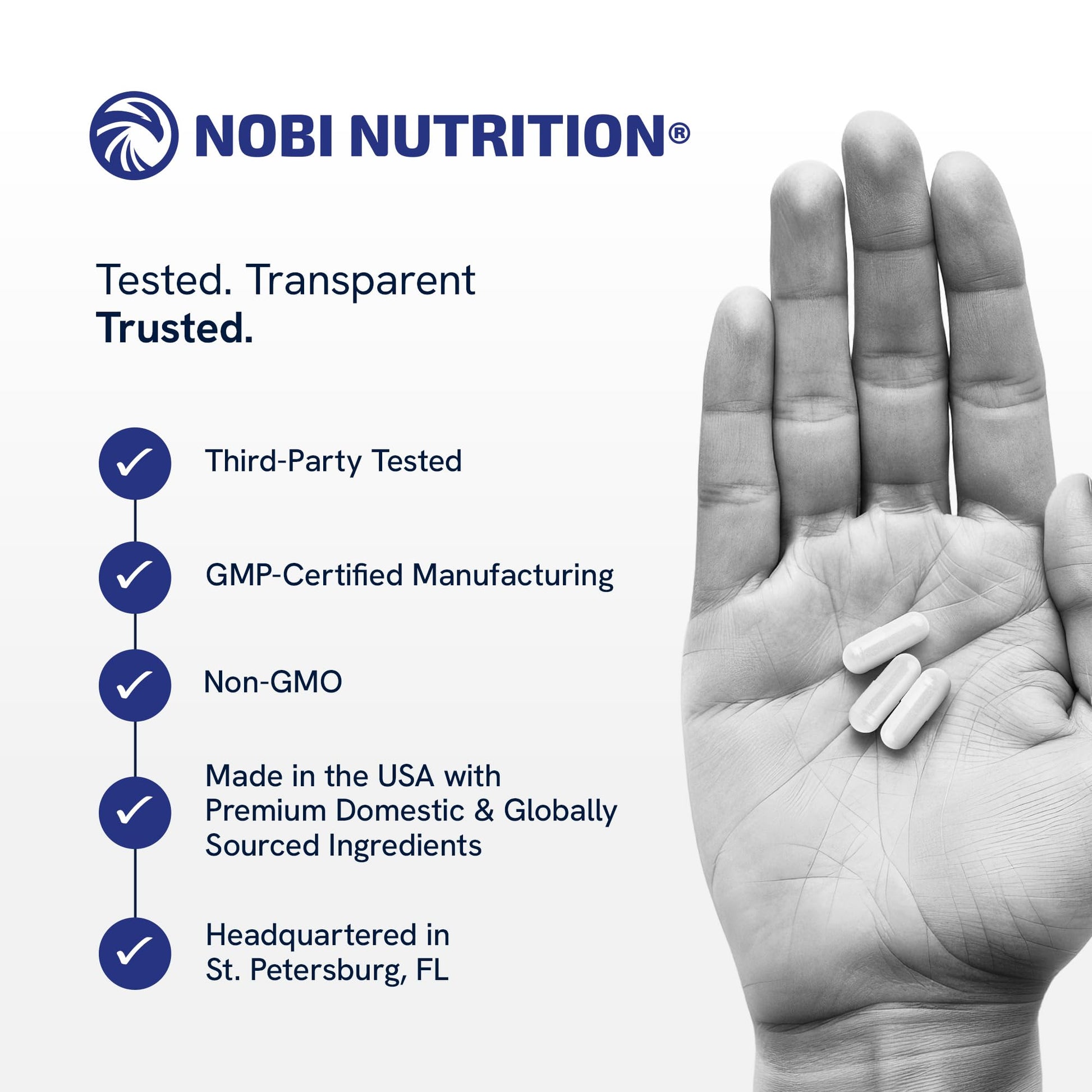 NMN Supplement 500mg | 99% Pure | NAD+ Precursor for Cellular Energy, Longevity, Repair, and Healthy Aging Support | Third-Party Tested & Non-GMO | Nicotinamide Mononucleotide | 60 NMN Capsules Nobi NutritionAu supplements