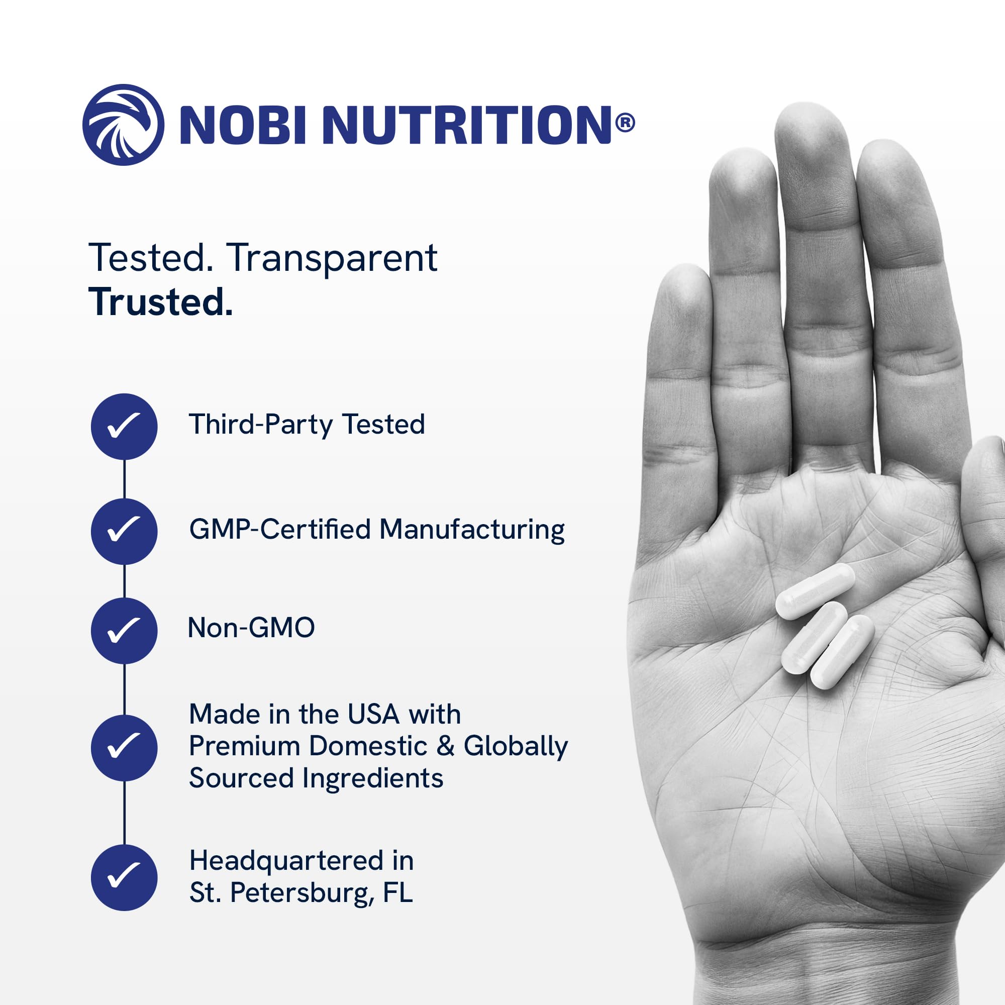 NMN Supplement 500mg | 99% Pure | NAD+ Precursor for Cellular Energy, Longevity, Repair, and Healthy Aging Support | Third-Party Tested & Non-GMO | Nicotinamide Mononucleotide | 60 NMN Capsules Nobi NutritionAu supplements