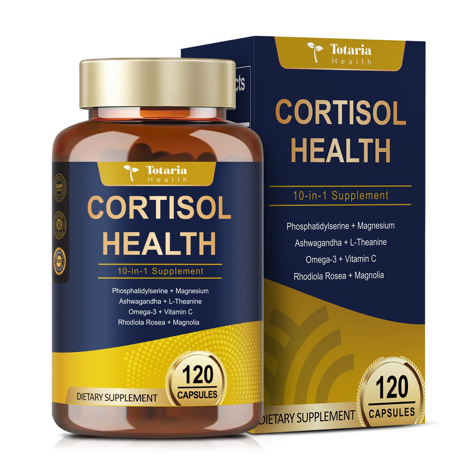Totaria Cortisol Supplement with Ashwagandha,Magnesium,Rhodiola Rosea,L Theanine,Hormone Balance for Women 120 Vegan Capsules (Pack of 1) TotariaAu supplements