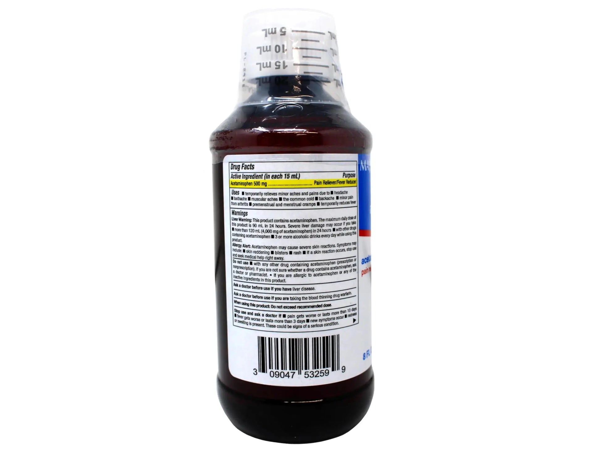 MAJOR Adult Extra Strength Liquid Acetaminophen - 500 mg Acetaminophen/15 mL Dose - Pain Reliever and Fever Reducer - Cherry Flavor - 8 Fl Oz MAJORAu supplements