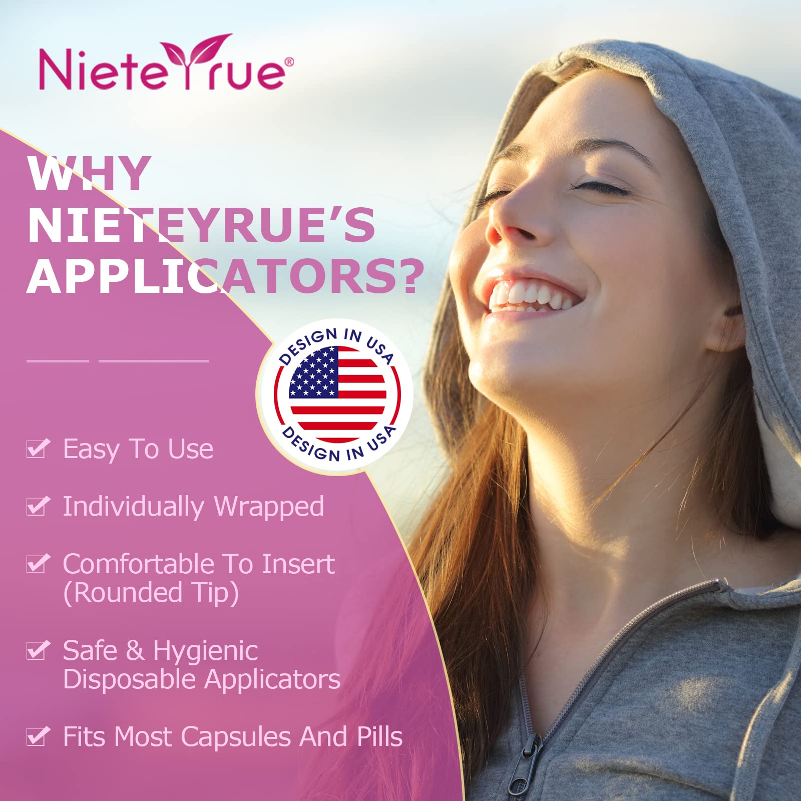 Nieteyrue (40 Packs) Disposable Vaginial Applicators Individually Wrapped Hygienic Fit NieteyrueAu supplements