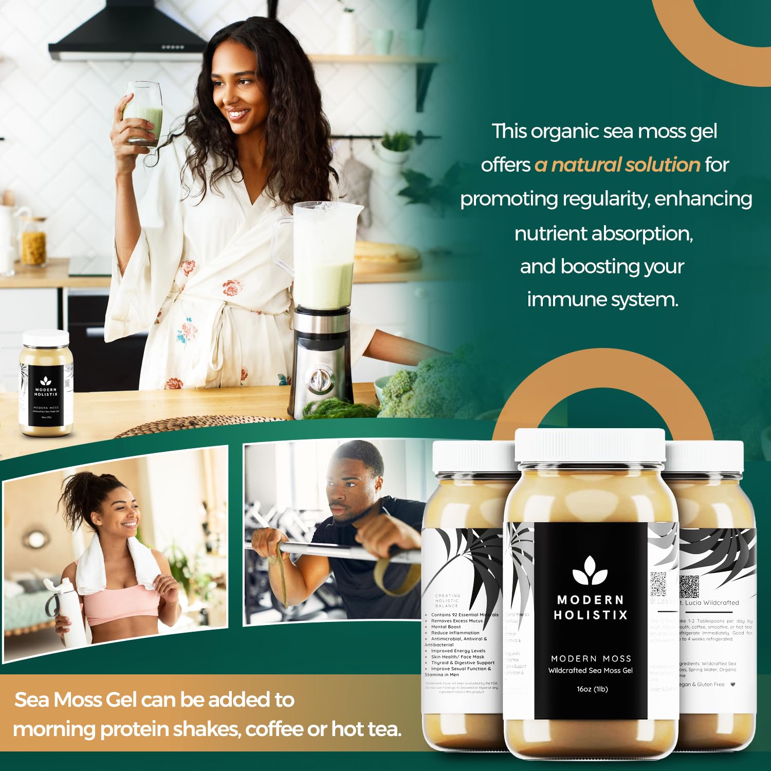 Modern Holistix Original Sea Moss Gel – 32oz Jar | Wildcrafted | All-Natural Superfood for Immunity, Energy & Gut Health Modern HolistixAu supplements