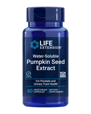 Life Extension Water-Soluble Pumpkin Seed Extract, Promotes Prostate & Urinary Tract Health, Bladder Health Support, Men, Women, Gluten-Free, Non-GMO, Vegetarian, 60 Capsules Life ExtensionAu supplements