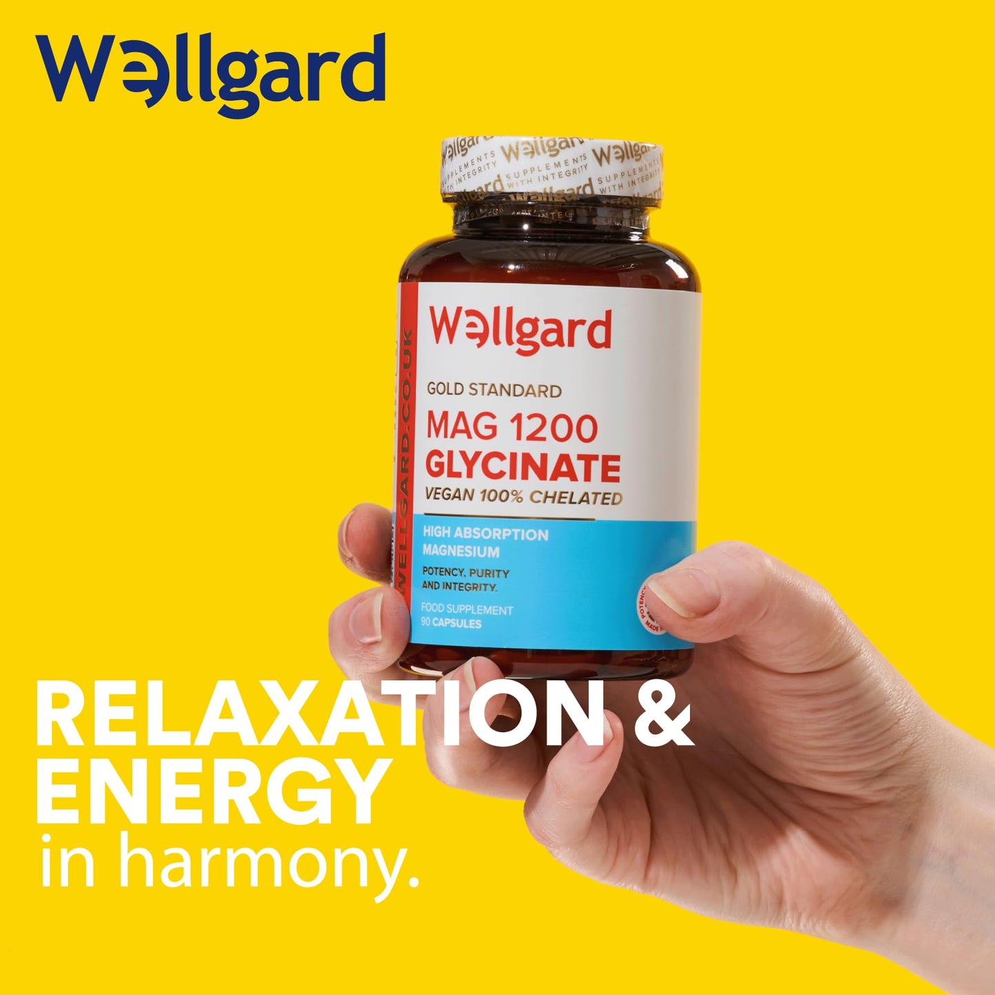 Wellgard Magnesium Glycinate, Mag 1200, High Strength Magnesium Bisglycinate WellgardUS supplements