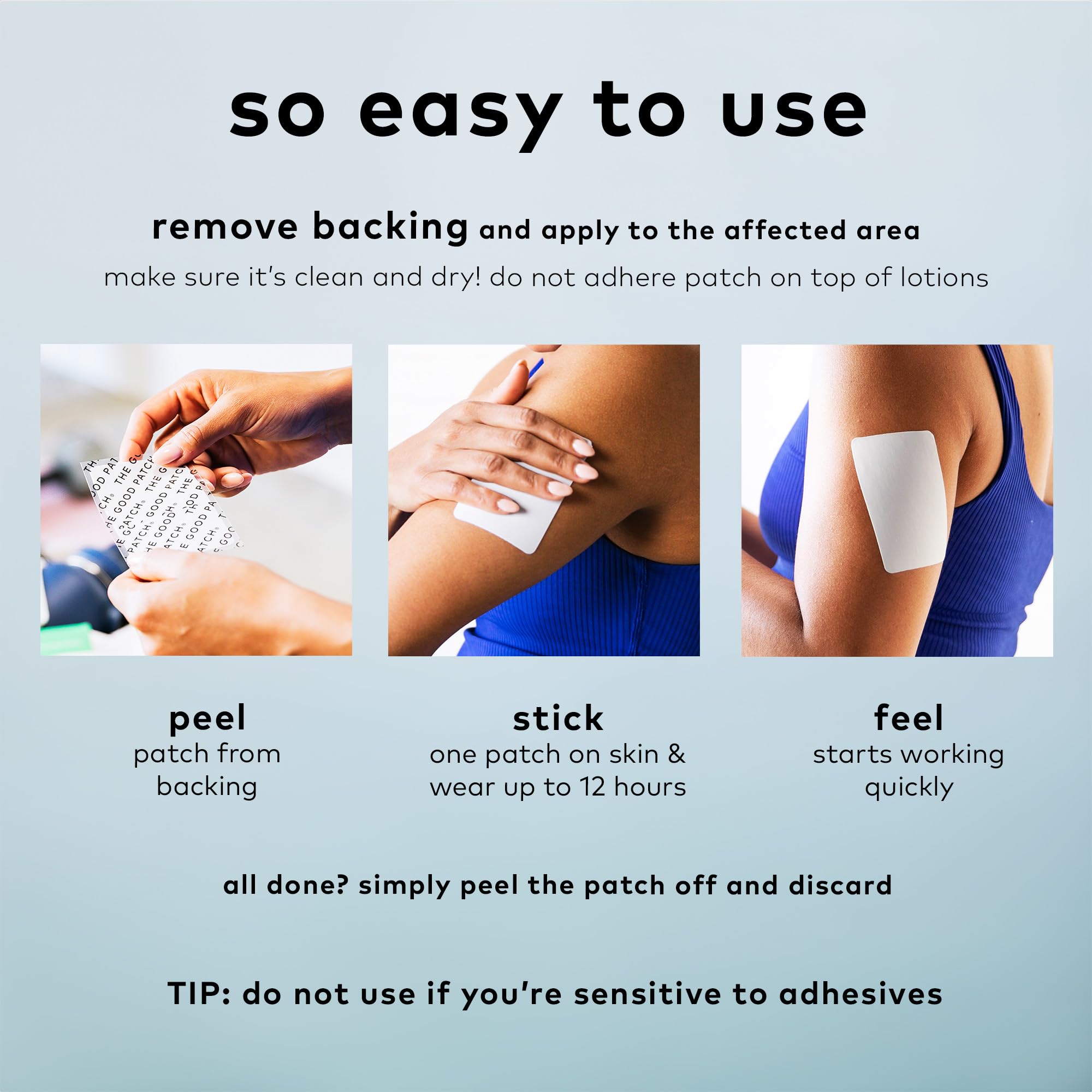 The Good Patch Muscle Pain Relief Patches, Natural Patch with Menthol, Lavender, Arnica and Aloe Vera, Sustained Release, Plant Powered Wearable Wellness, For Back, Neck, Arms, Legs (16 Total Patches) The Good PatchAu supplements