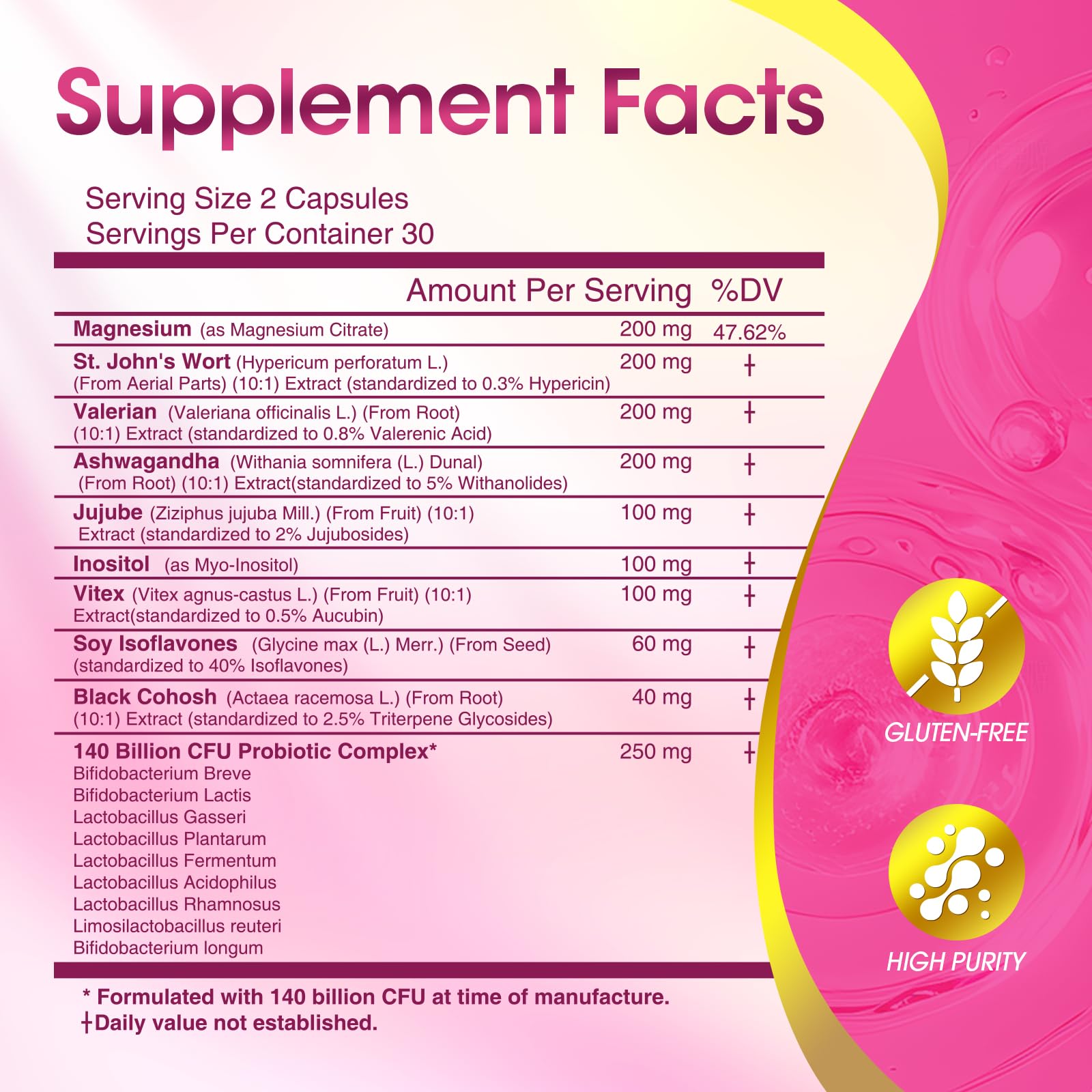 Menopause Supplements for Women, 140 Billion CFU Probiotics, 18-in-1 Menopause Relief with Magnesium, Black Cohosh, Inositol, Hormone Harmony for Women, Night Sweats, Mood Swings, Immunity - 60 Caps BIKAYALUEAu supplements