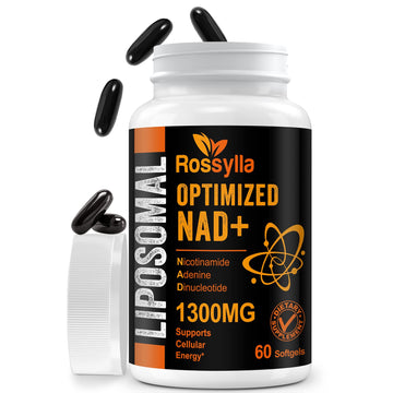 Rossylla 1300 MG Liposomal NAD+ Supplement | Highest Absorption | Purest NAD Supplemet to Boost NAD+ Effetively | Boosting NAD+ Supplement for Aging Defese, Cellular Energy, Longevity | 60 Count RossyllaAu supplements