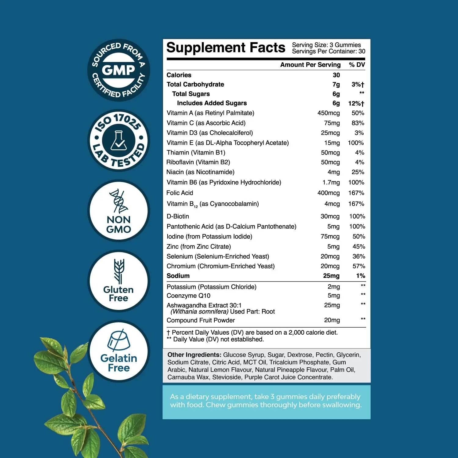 Natures Craft Men's Multivitamin Gummies with Superfood Complex - Daily Multivitamin for Men Gummies with CoQ10 and Ashwagandha Natures CraftAu supplements