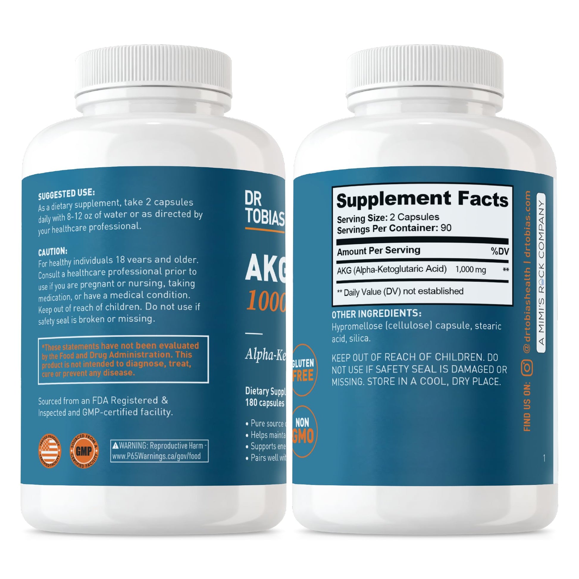 Dr. Tobias AKG Supplement & Joint Support Supplement - Supports Energy, Muscles, Cartilage & Joint Health, Non-GMO Dr. TobiasAu supplements