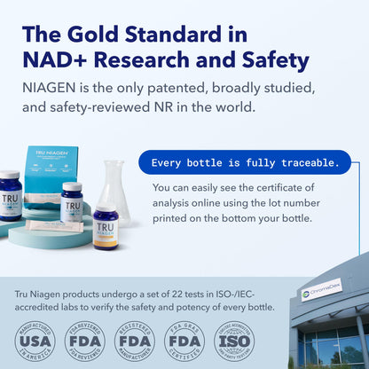 TRU NIAGEN NAD+ Booster with Hydration & Prebiotic Support Award-Winning Nicotinamide Riboside Mixing Powder for Cellular Energy, Repair & Healthy Aging - 30ct/300mg Stick Packs: On-The-Go Supplement TRU NIAGENUS supplements