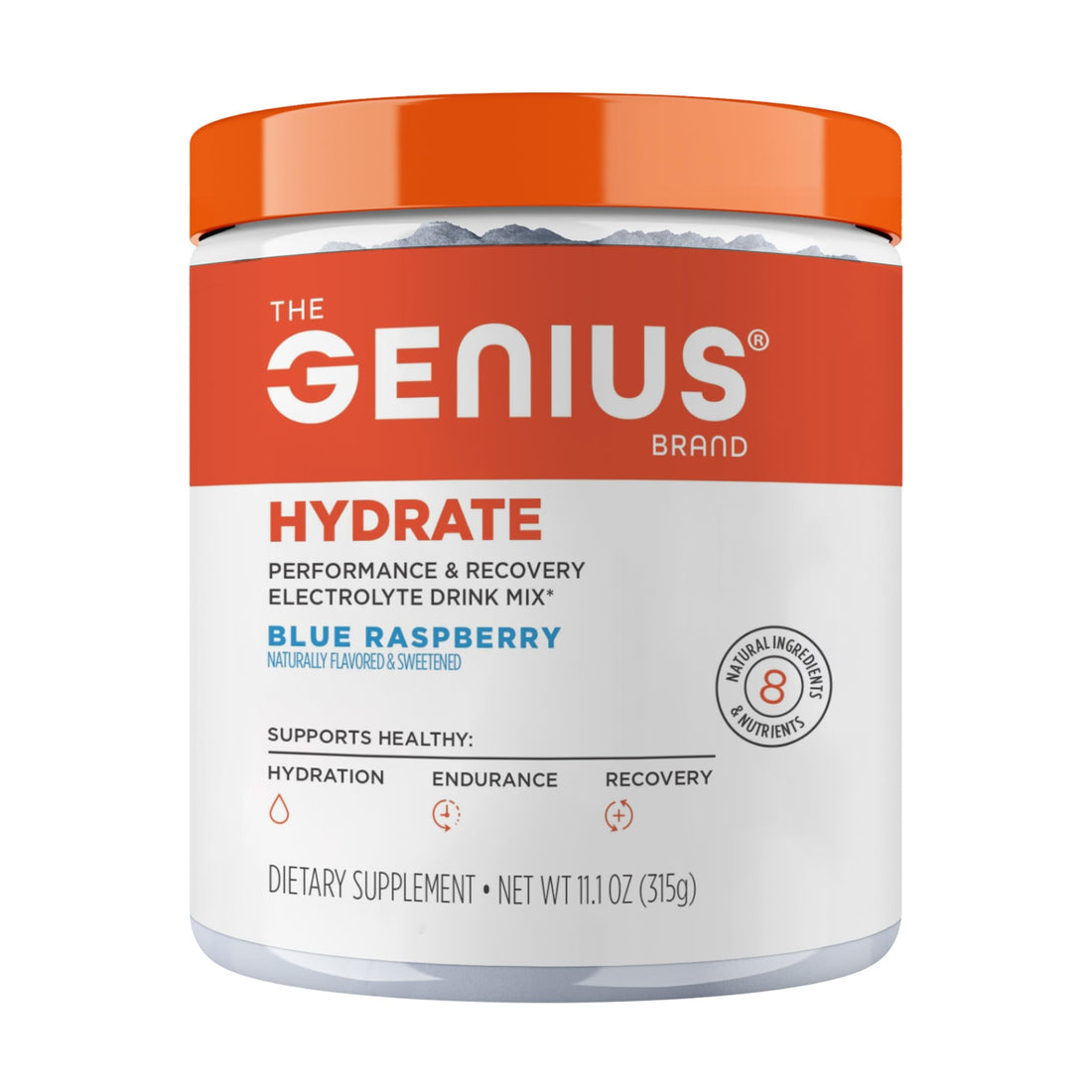 The Genius Brand Genius Hydrate - Electrolyte Supplement for Daily Hydration - Coconut Water - Sugar-Free - 8 Essential Minerals & Nutrients - Non-GMO - Blue Raspberry - 50 Servings The Genius BrandUS supplements