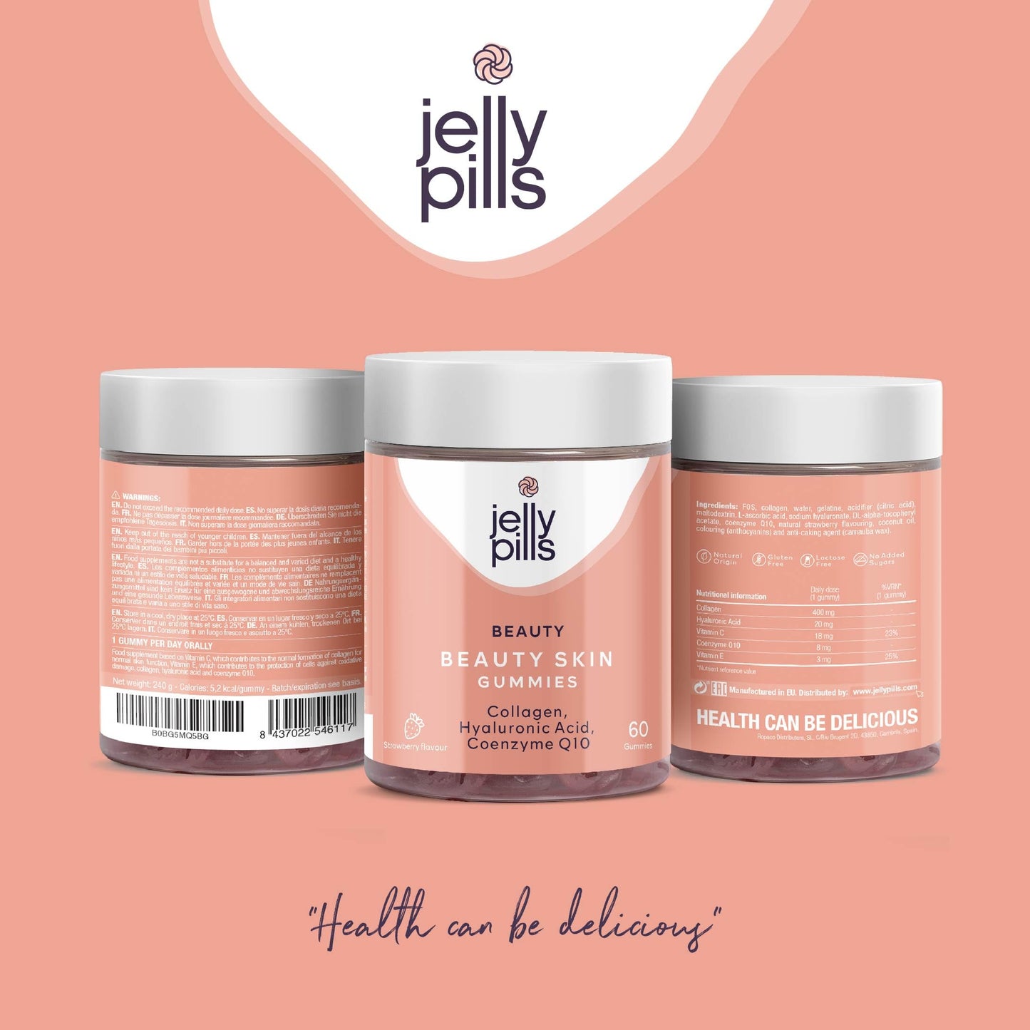 Jelly Pills® Hydrolyzed Collagen Gummies with Hyaluronic Acid and Coenzyme Q10 Jelly PillsUS supplements
