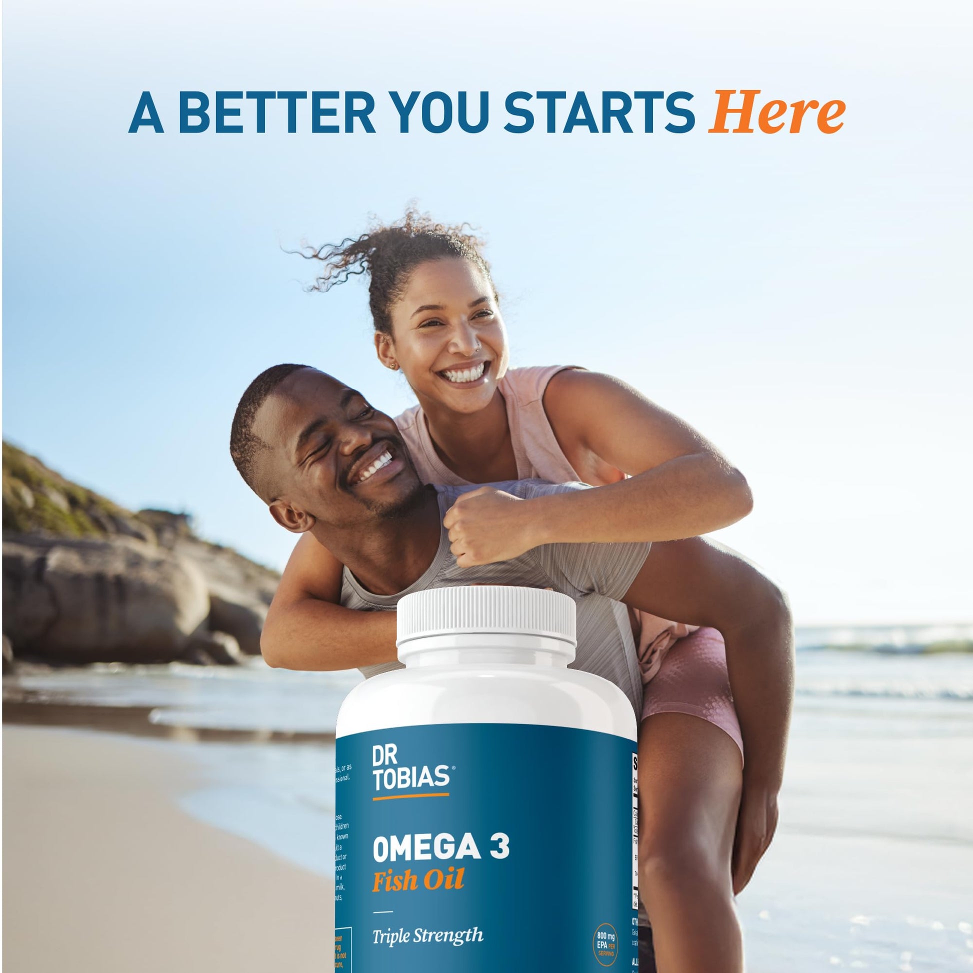 Dr. Tobias Omega 3 Fish Oil 2000mg Triple Strength with 800mg EPA 600mg DHA Per Serving | Fish Oil Omega 3 Supplements for Heart Brain & Immune Support - 180 Softgels (90 Servings) Dr. TobiasAu supplements