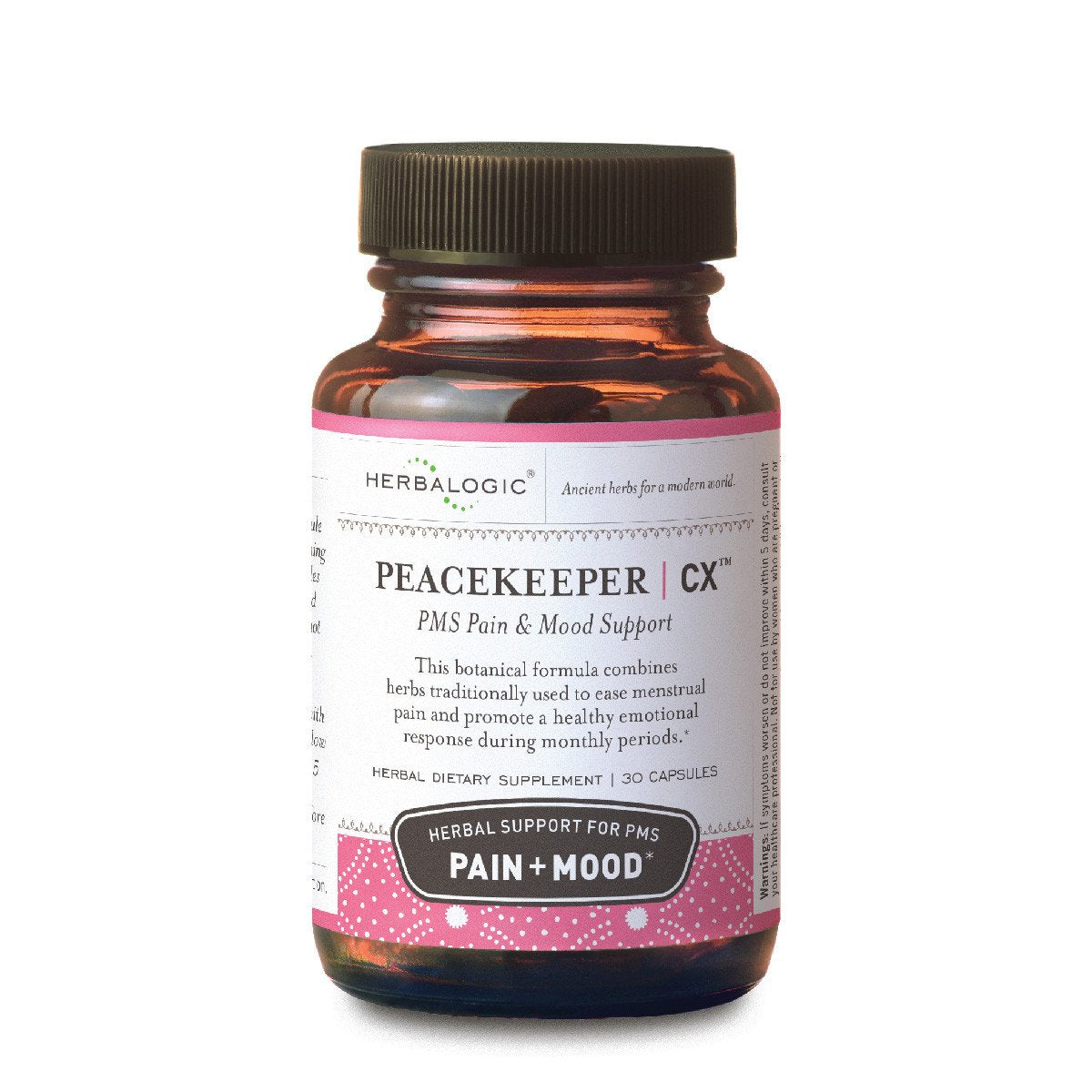 Herbalogic - Peacekeeper CX Herb Capsules - Reduces PMS Related Mood Swings - Reduces Cramps & Pain Associated with Monthly Periods - Contains Turmeric & Corydalis - 30 Cap Count HerbalogicAu supplements