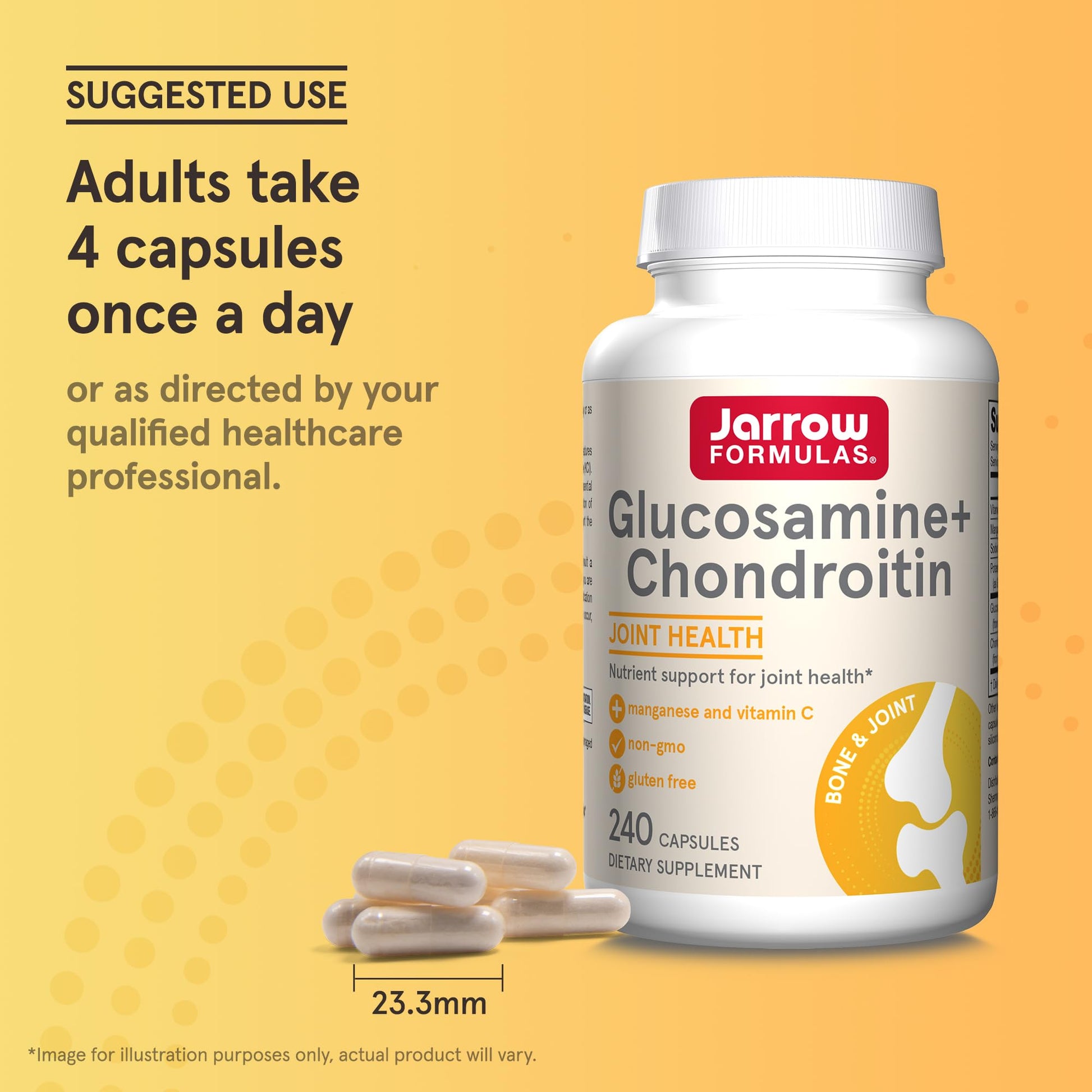Jarrow Formulas Glucosamine + Chondroitin - 240 Capsules - Nutrient Support - Dietary Supplement for Joint Health - with Vitamin C & Manganese - 60 Servings Jarrow FormulasAu supplements