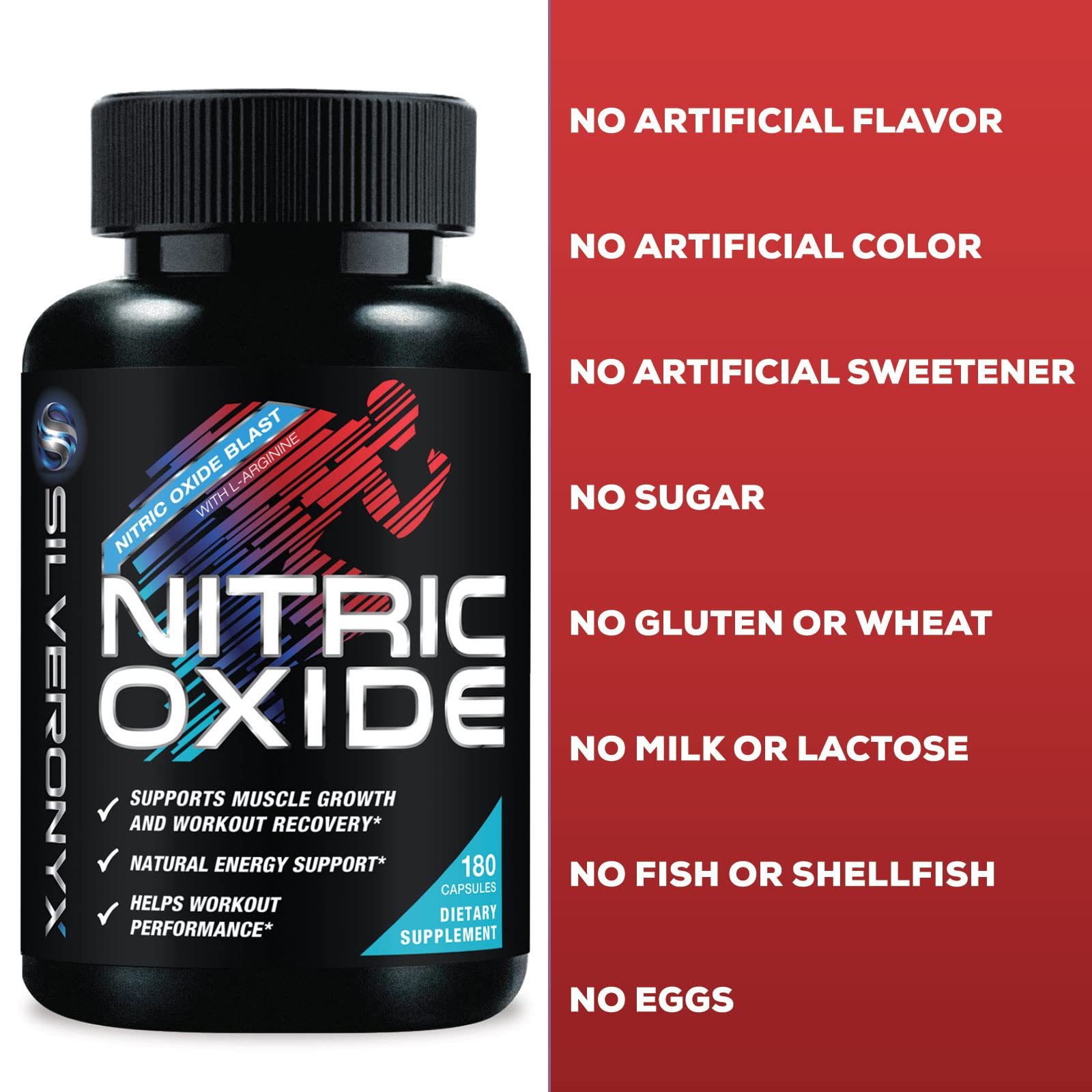 Extra Strength Nitric Oxide Supplement L Arginine 3X Strength - Citrulline Malate, AAKG SILVERONYXAu supplements