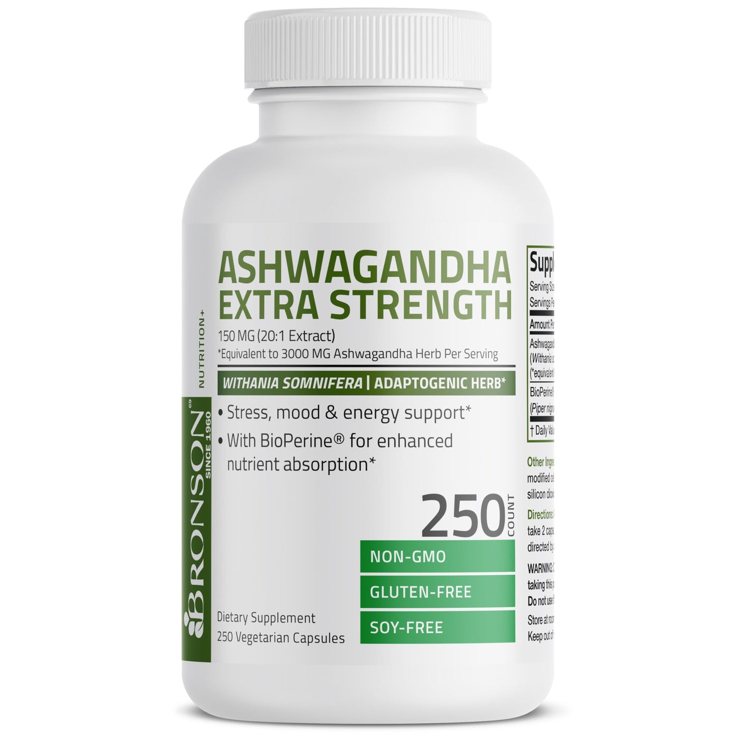 Bronson Ashwagandha Extra Strength 3000 mg Stress & Mood Support with BioPerine BronsonUS supplements