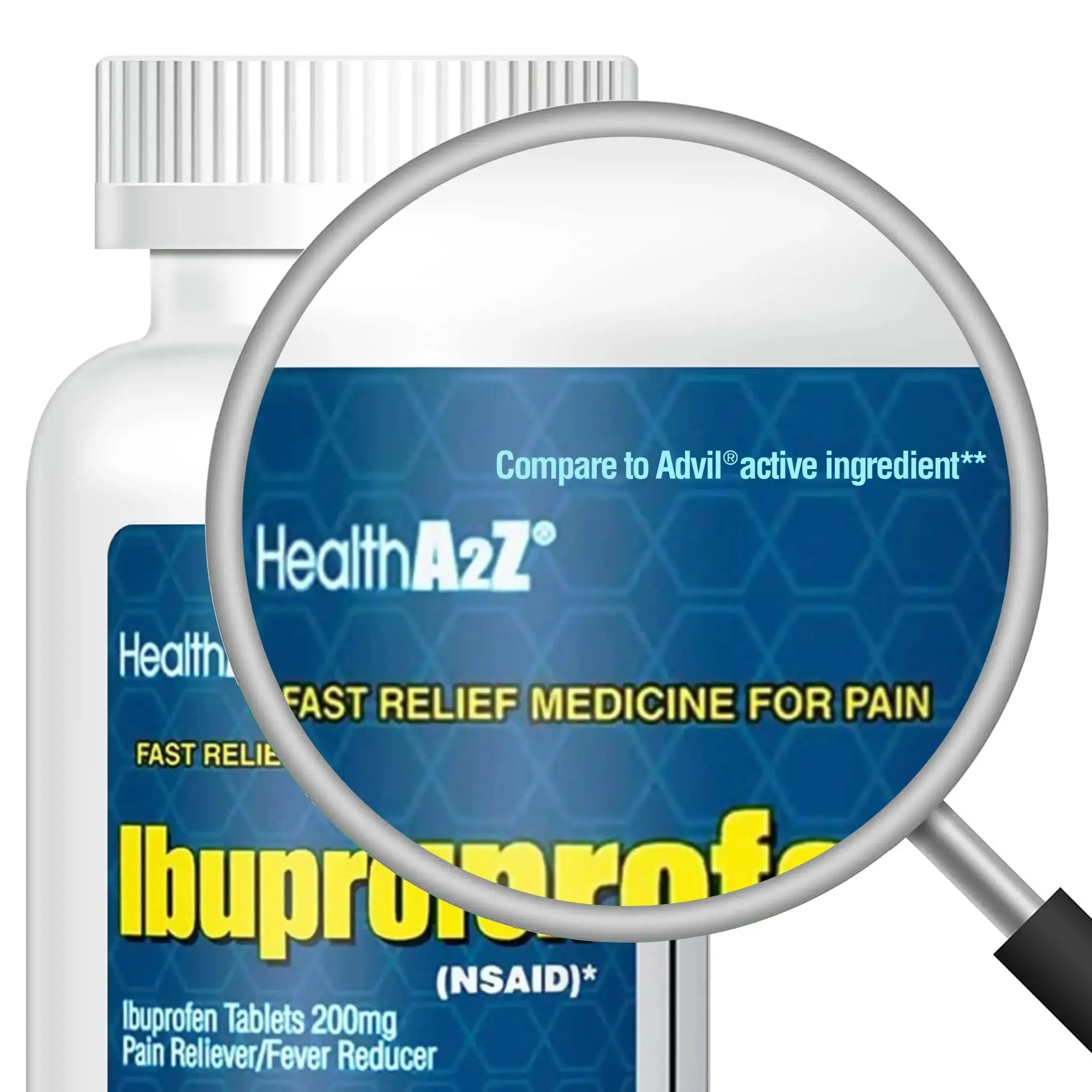 HealthA2Z Ibuprofen 200mg Tablets | Pain Reliever & Fever Reducer | 750 Total Tablets (250 Counts + 500 Counts) | Pain Relief for Headache, Muscle Pain, Joint Pain & Inflammation HealthA2ZAu supplements