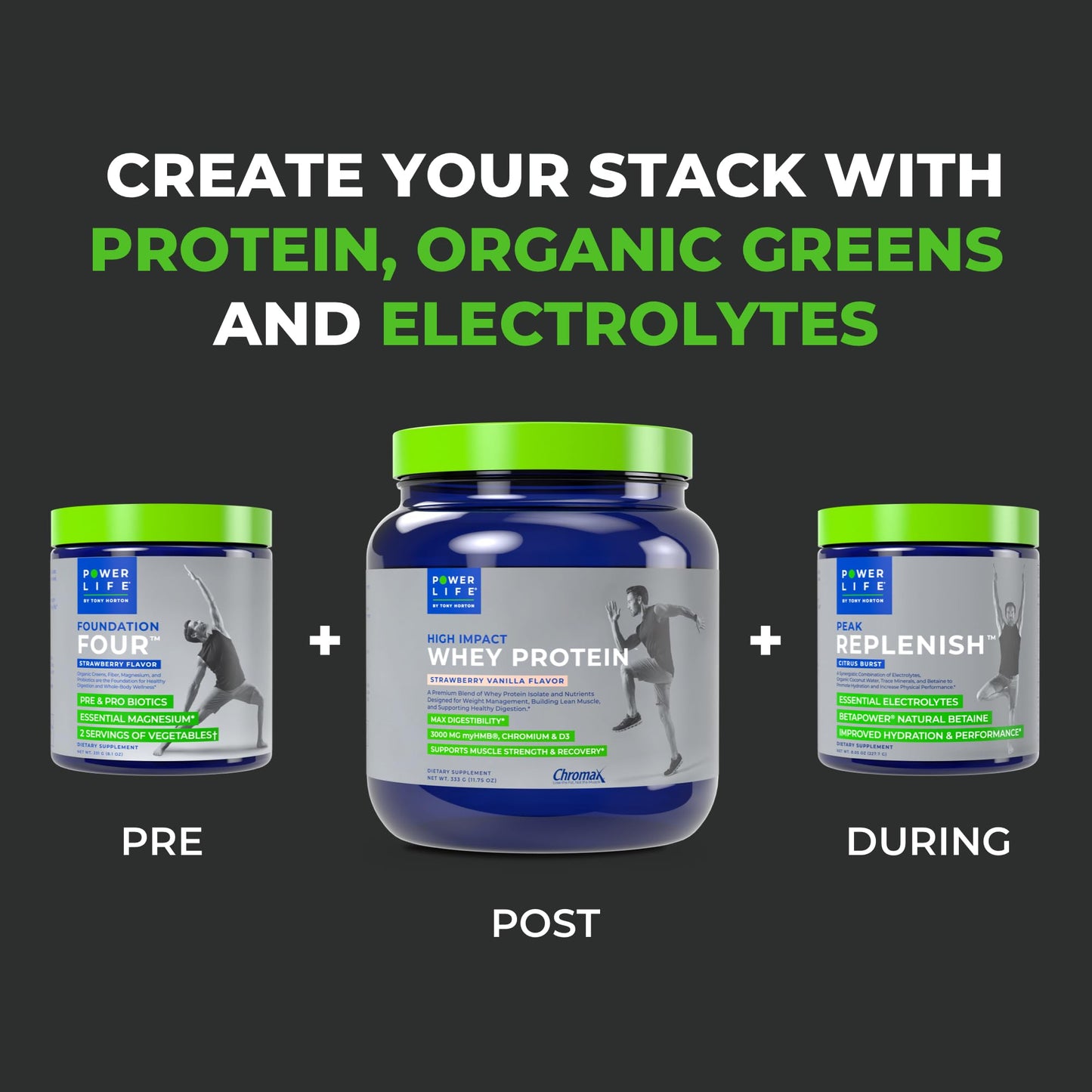 POWERLIFE Tony Horton High Impact Grass Fed Whey Protein with 3000 MG of HMB POWERLIFEUS supplements